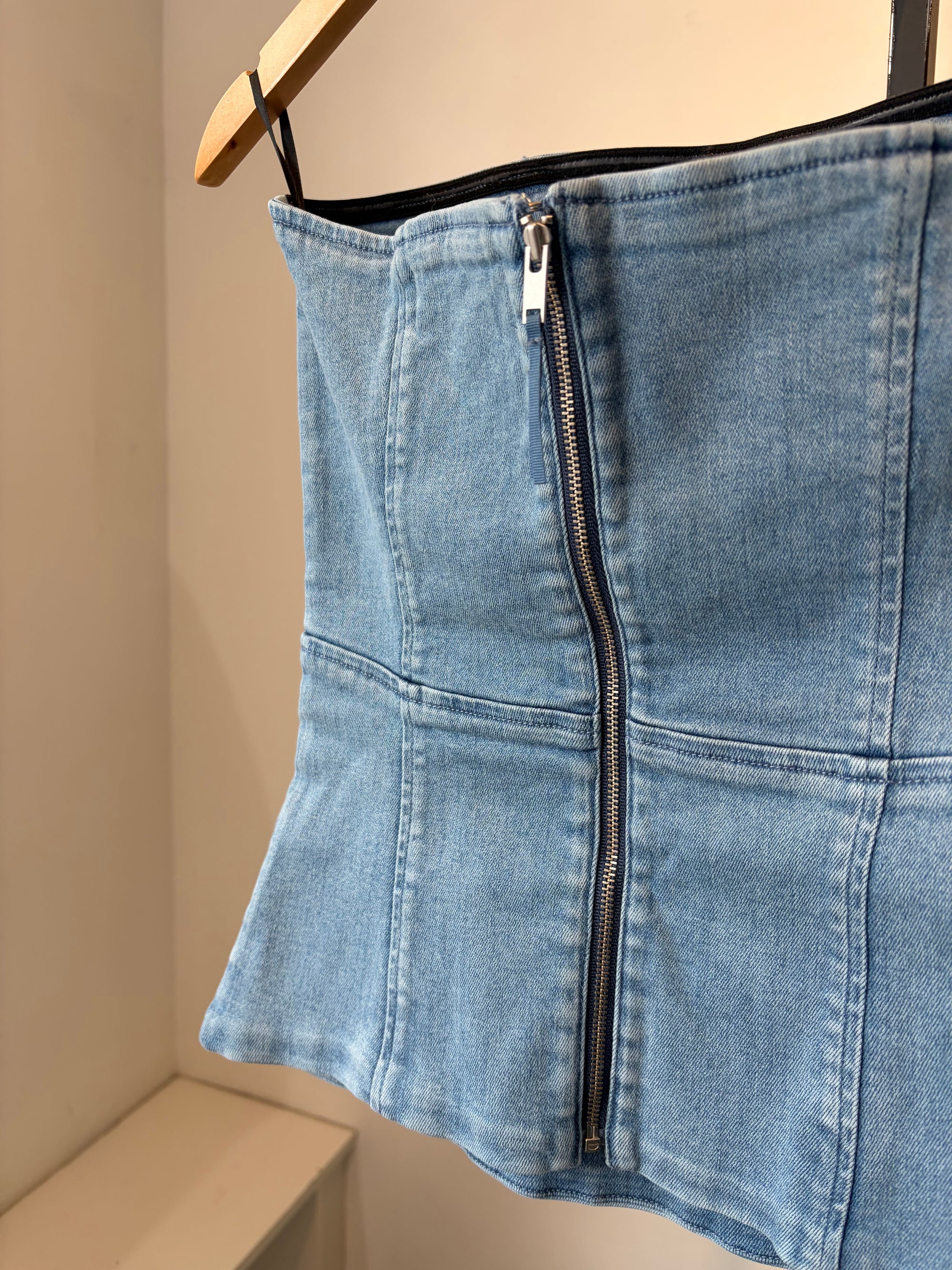 Denim Forum 90s Denim Tube Top Blue, Small