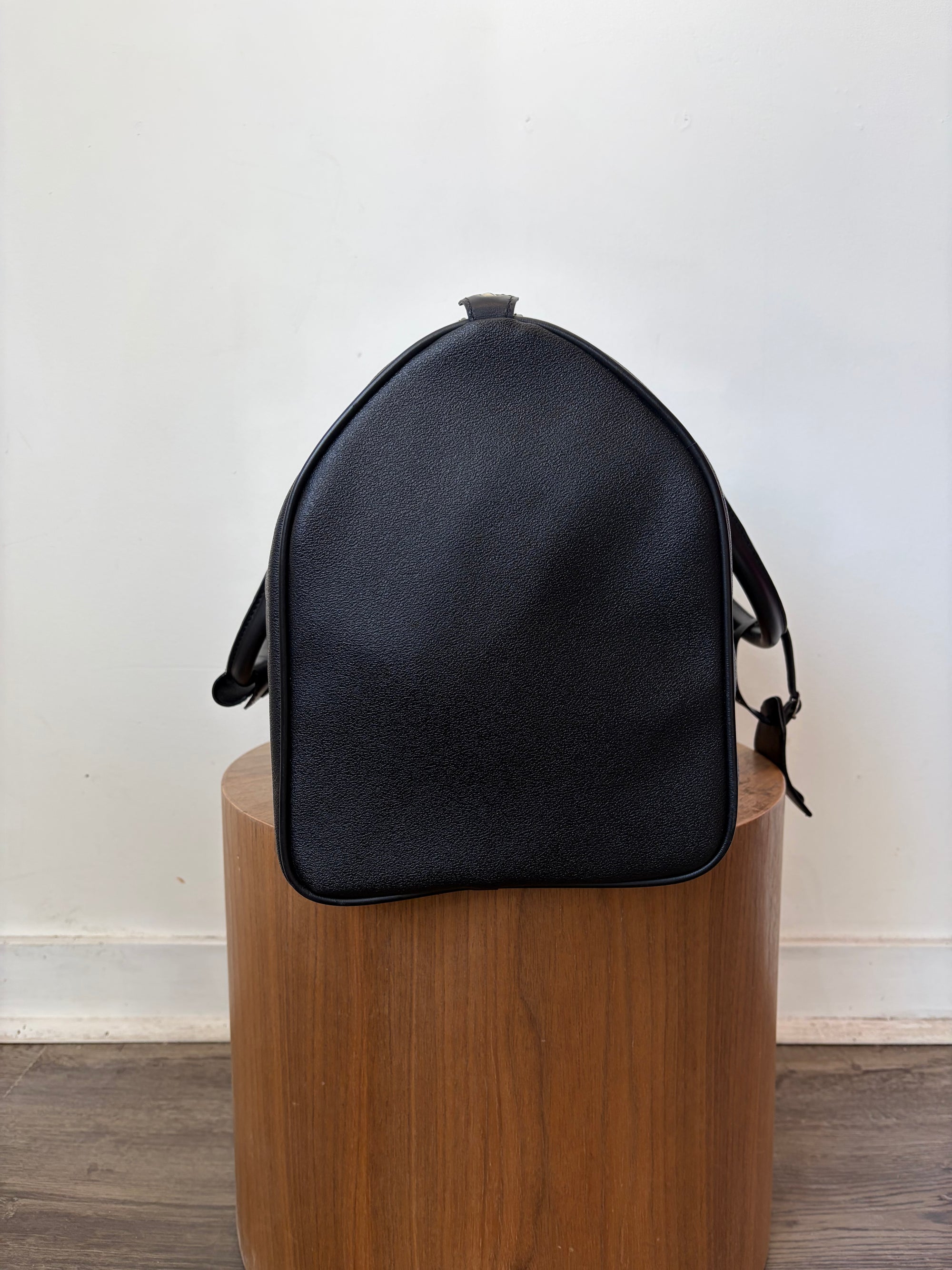 Gianni Versace Leather Small Weekend Bag, Black