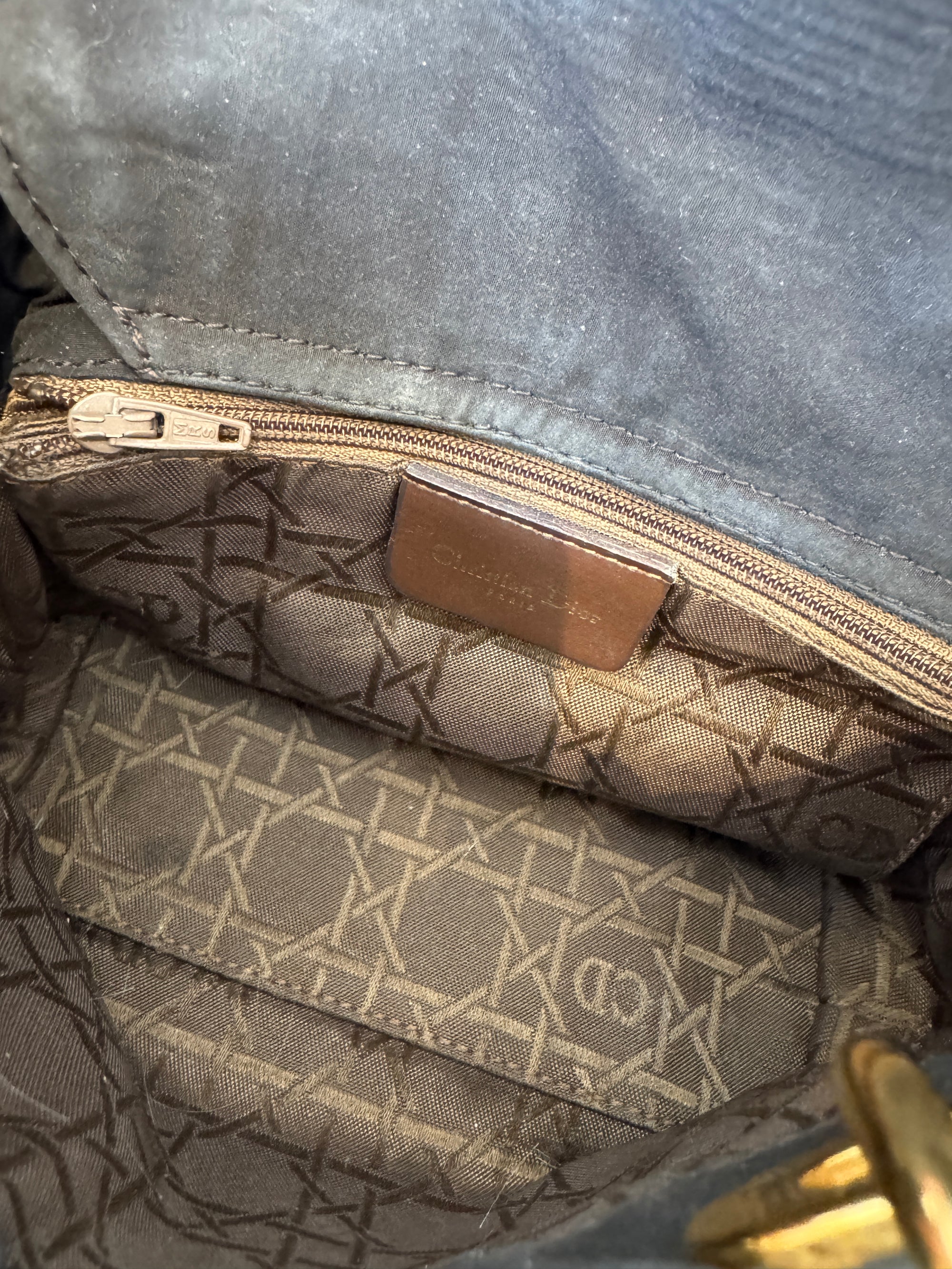 Christian Dior Cannage Lady Dior Mini Bag, Charcoal Grey