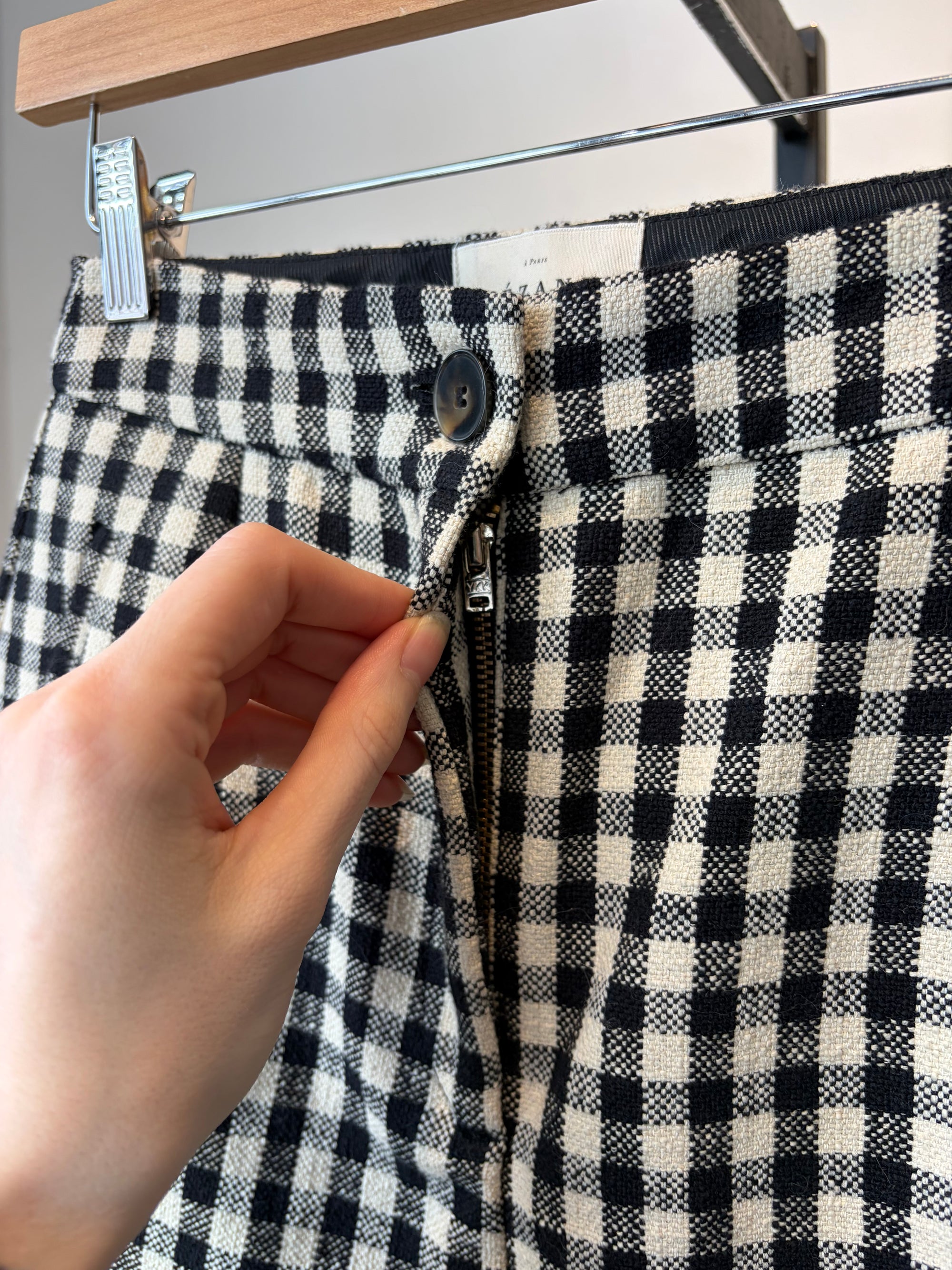 Sézane Martin Crop Trousers,  Black White, 34