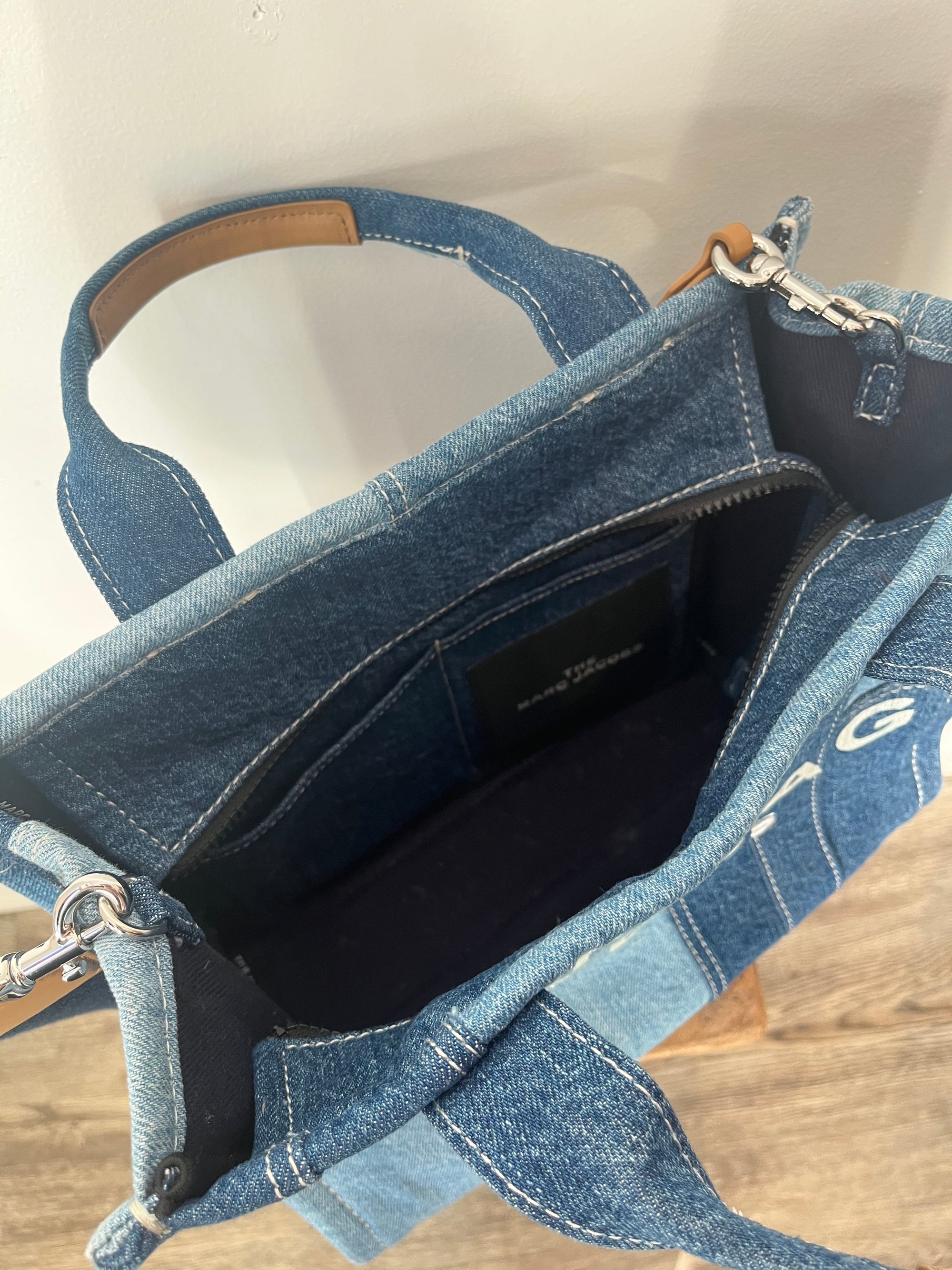 Marc Jacobs Denim Patchwork Tote, Blue, Medium