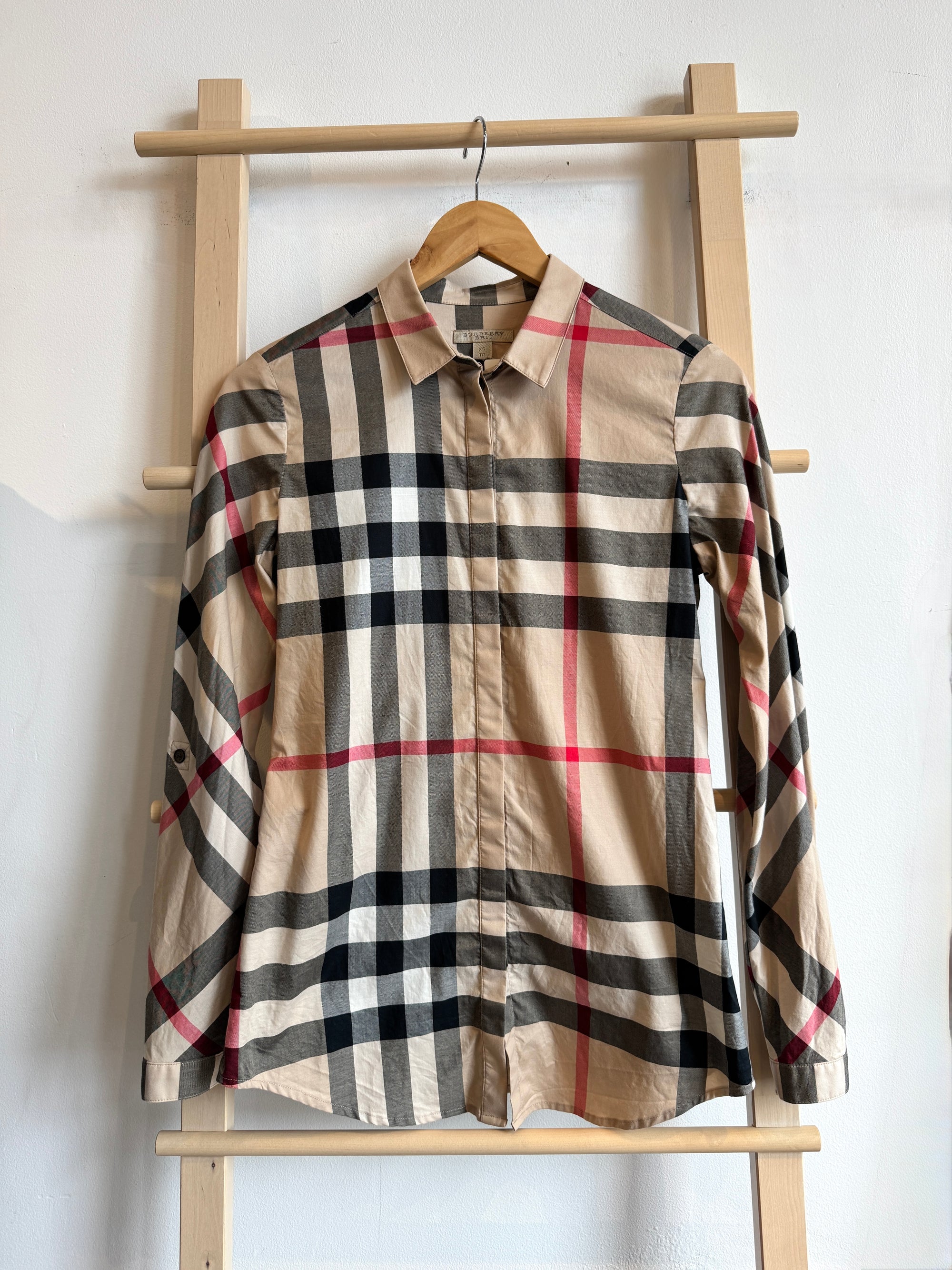 Burberry Brit button up shirt, nova check,  Brown, XS