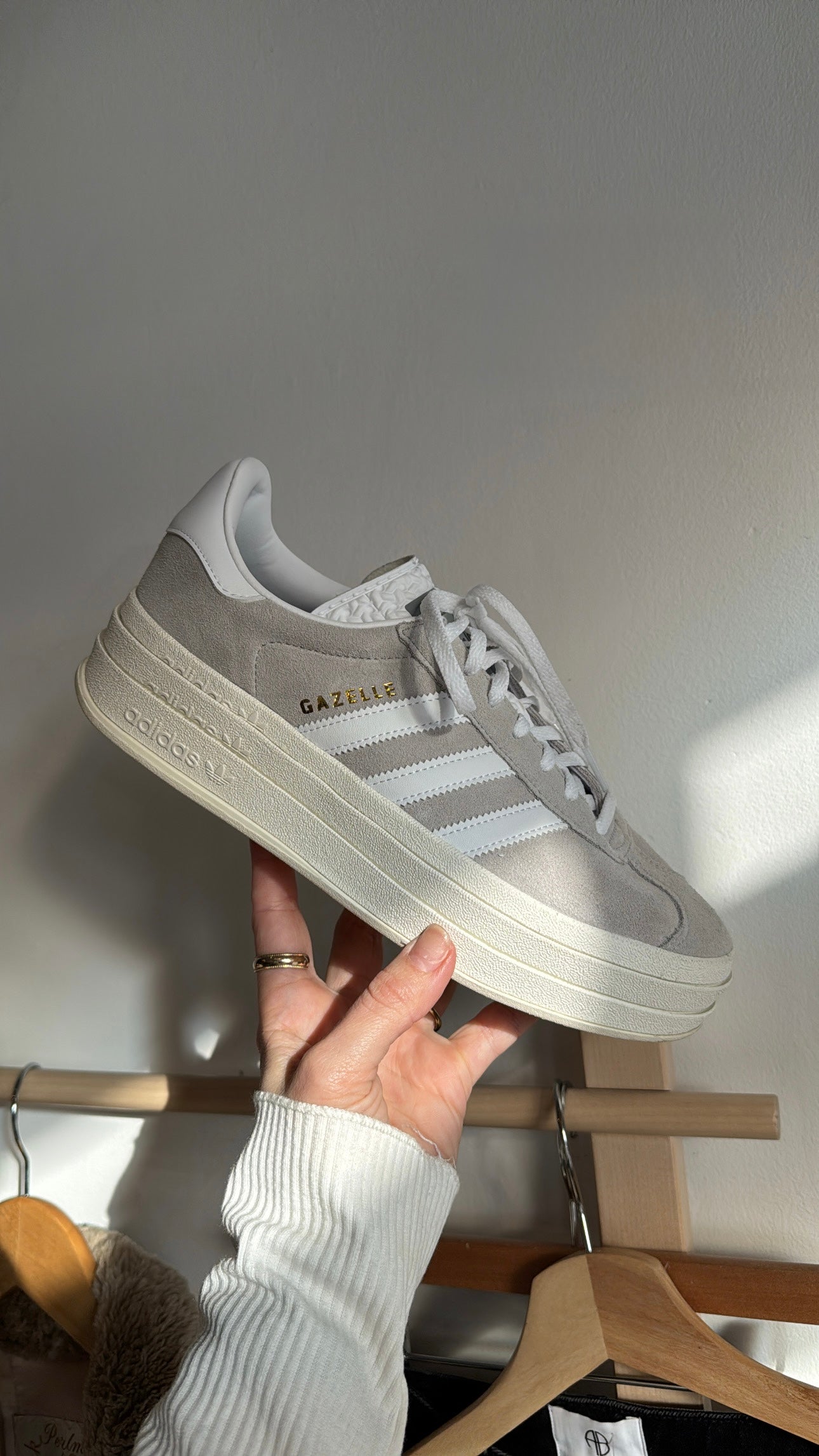 Adidas Grey Gazelle Platform Sneakers, size 9 Adidas Grey Gazelle Platform Sneakers, size 9