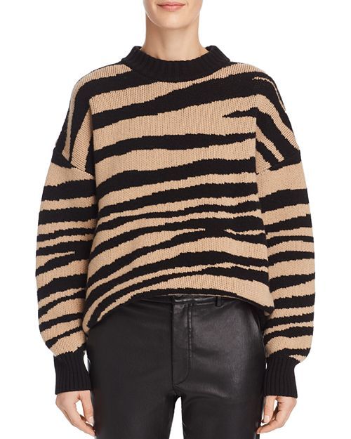 Anine Bing Knit Sweater, Camel Black, XS