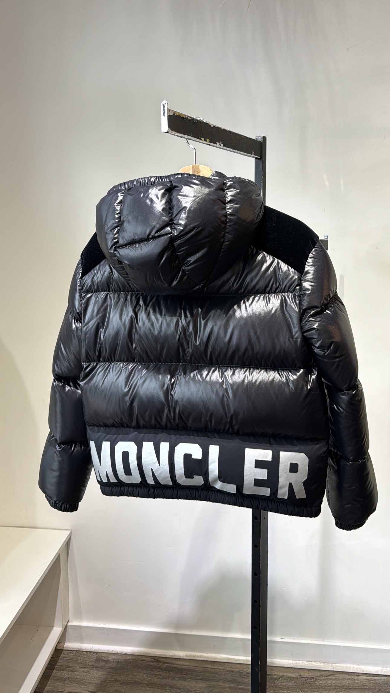 Moncler short puffer coat, Black, 14 Youth (XS/S)