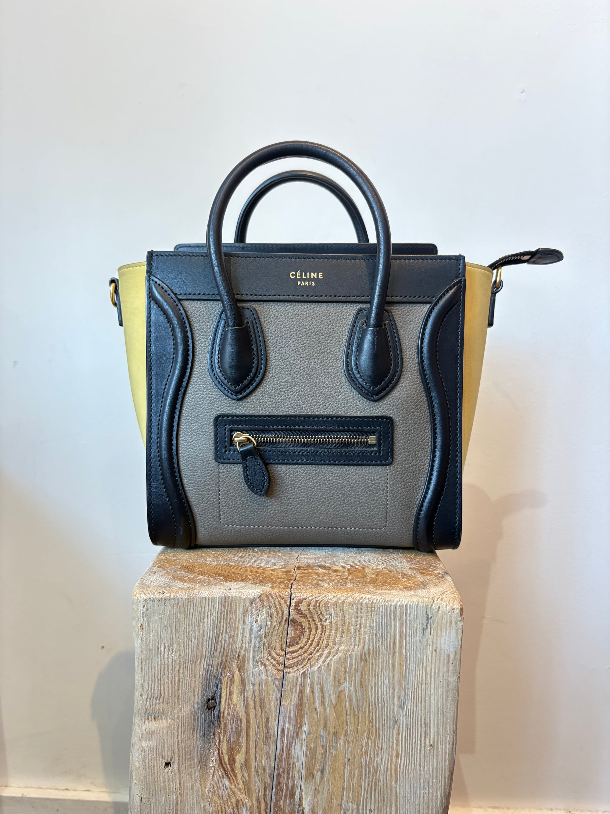 Celine Tricolor Luggage Nano Handbag