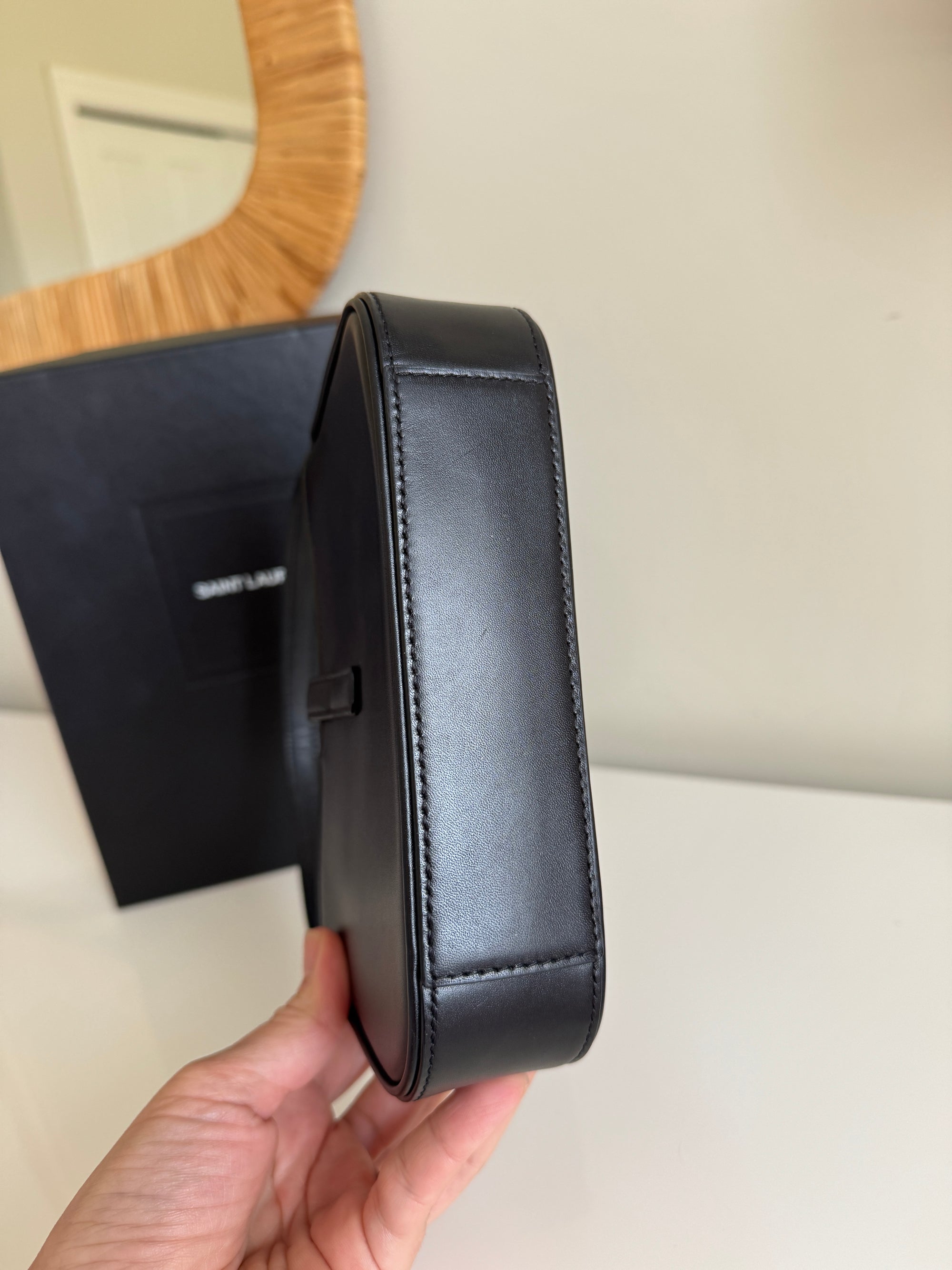 Saint Laurent Mini Le 5 à 7 Compact Purse, Smooth Leather