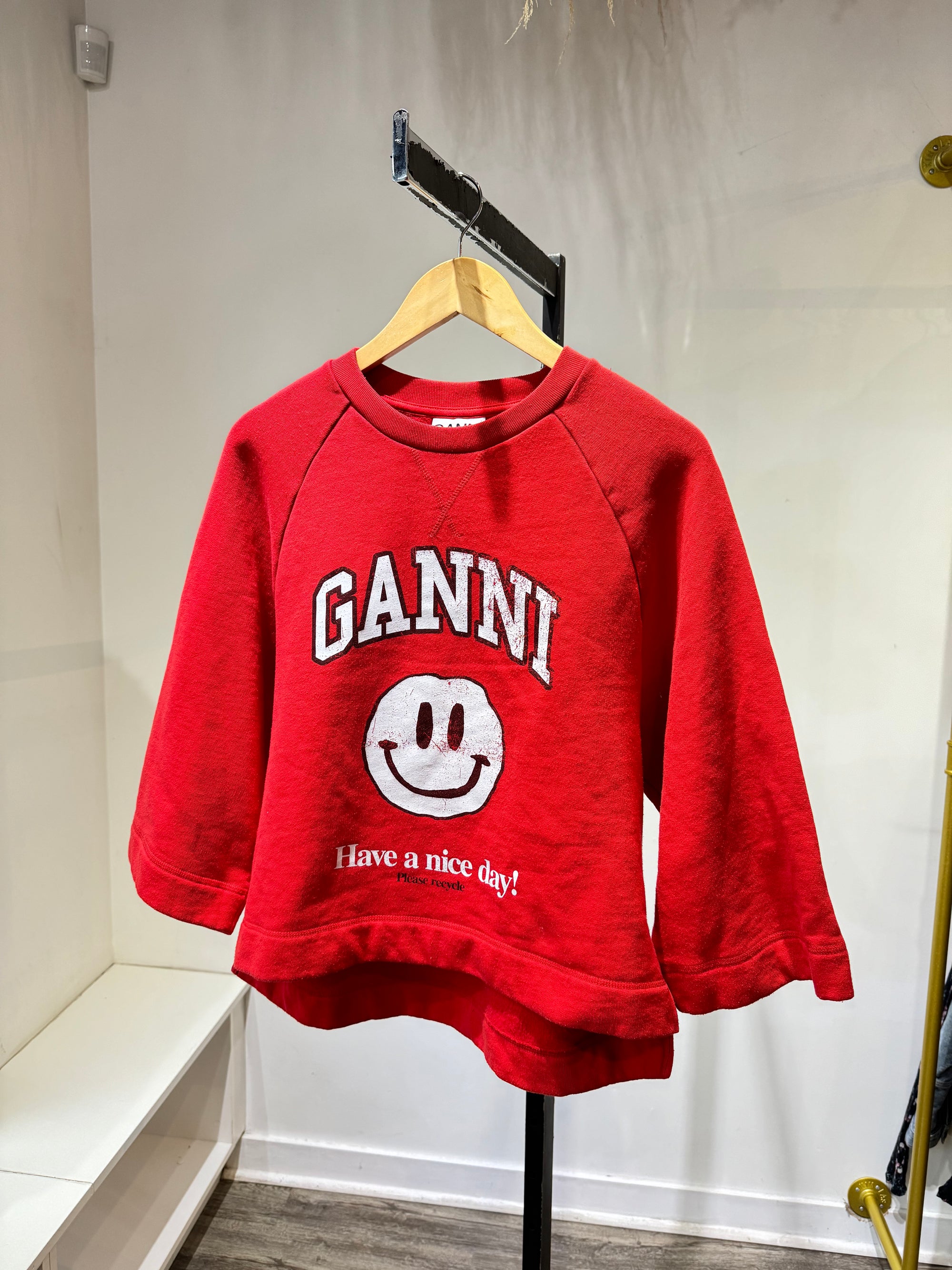 Ganni 3/4 sleeve Sweater Red, XS