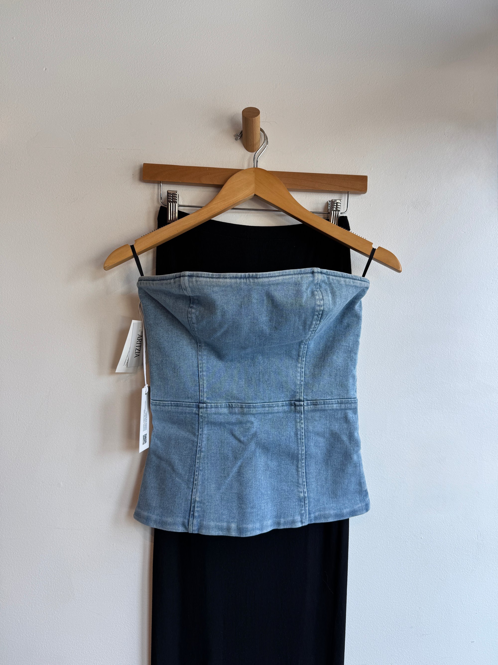 Denim Forum 90s Denim Tube Top Blue, Small