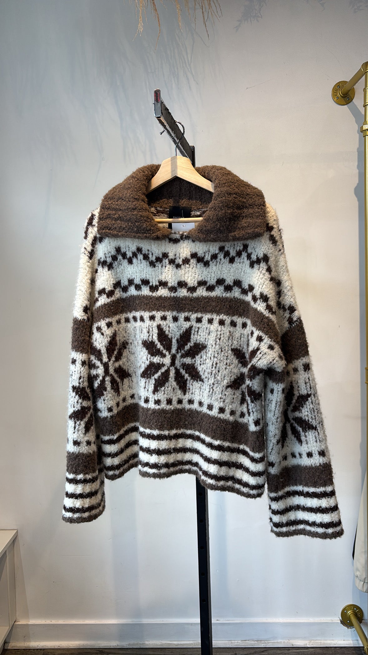 Smythe fairisle alpaca sweater, Brown, Small