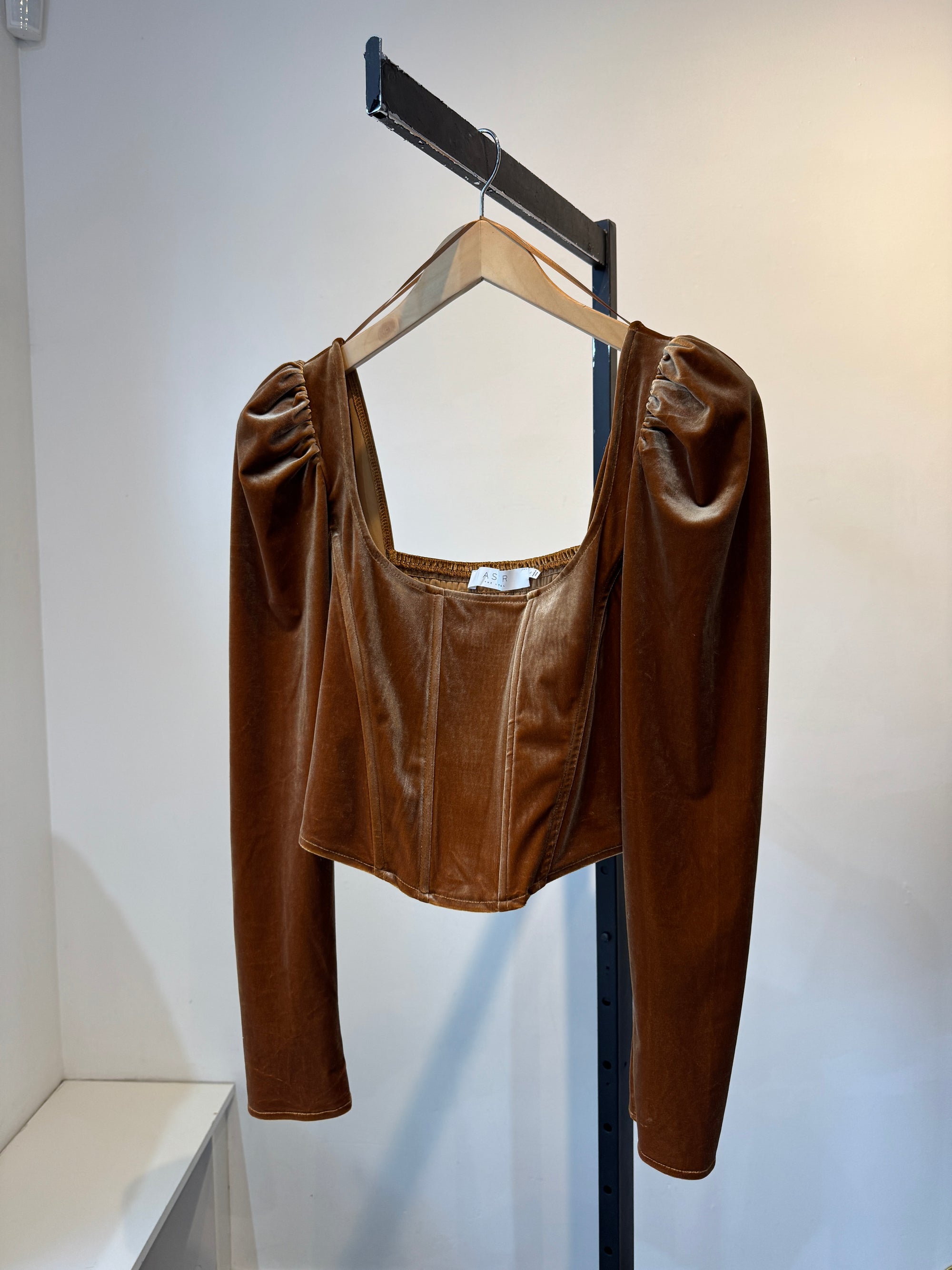 ASTR the Label Ashbury Velvet Corset, Gold, Large