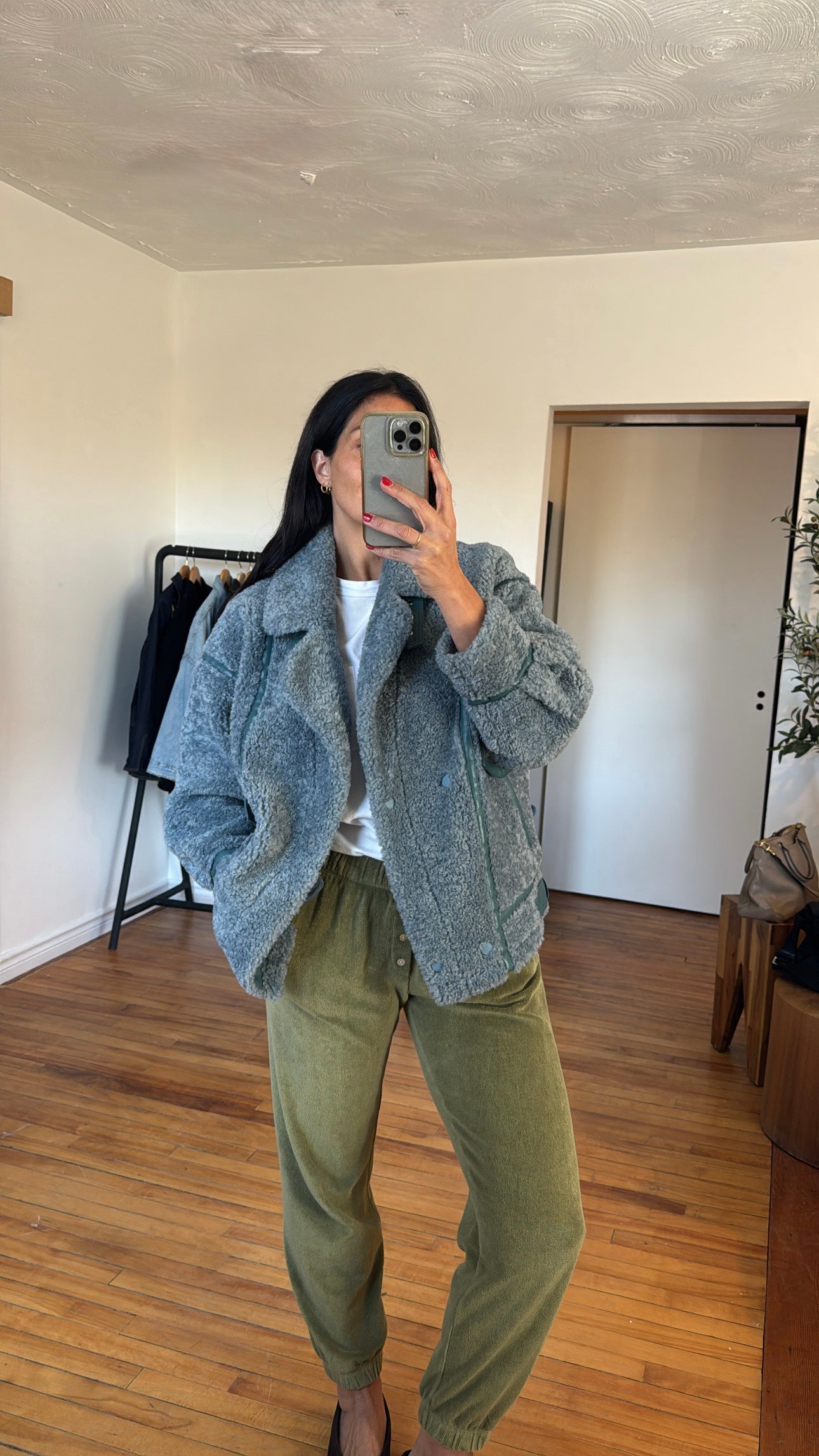 Lamarque Badu Fleece Coat, Blue, XS (oversized)
