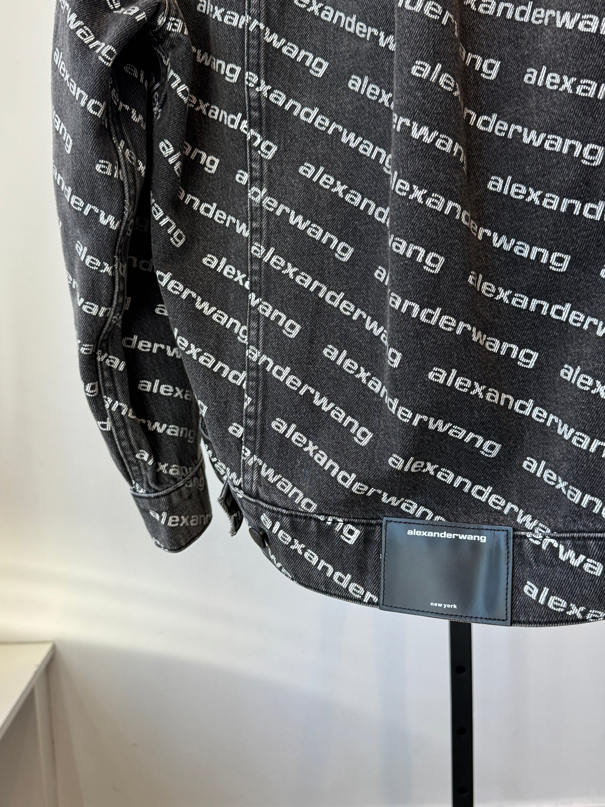 Alexander Wang Logo Denim Jacket Black, S