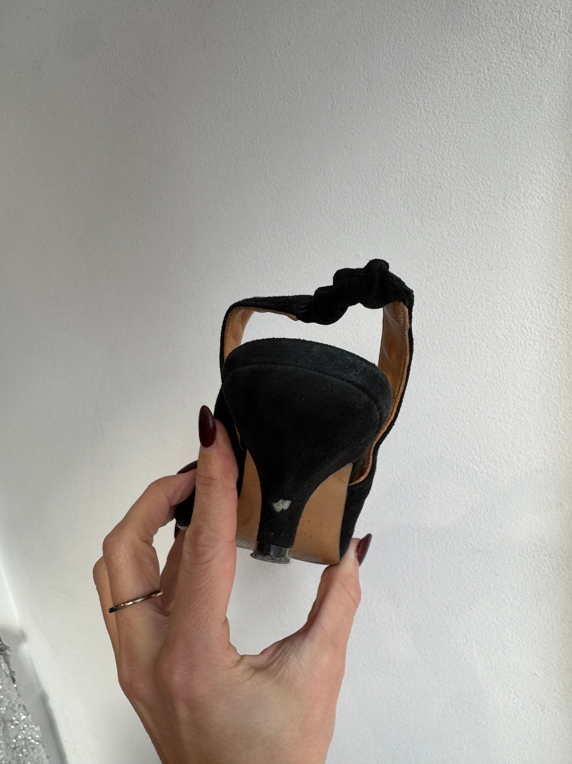 Ganni slingback kitten heels, Black, 38