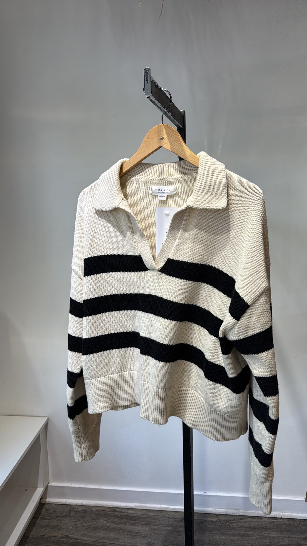 Velvet by Graham & Spencer Striped Sweater, Large