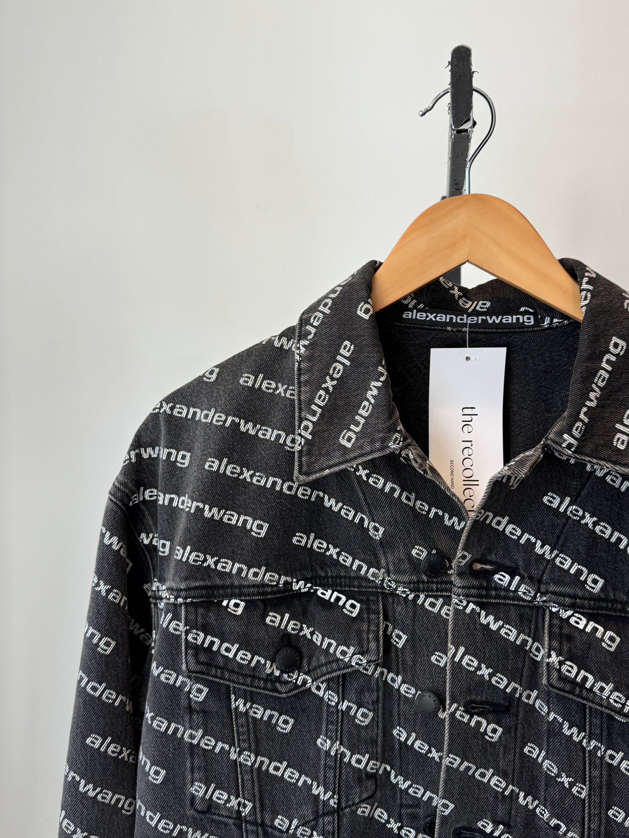 Alexander Wang Logo Denim Jacket Black, S