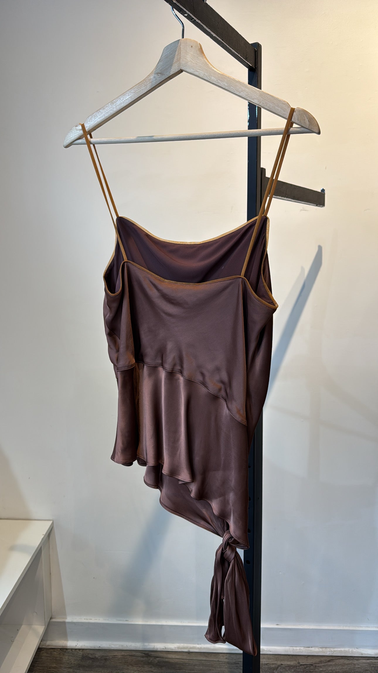 Helmut Lang Asymmetrical Tank Top, Cognac, Large