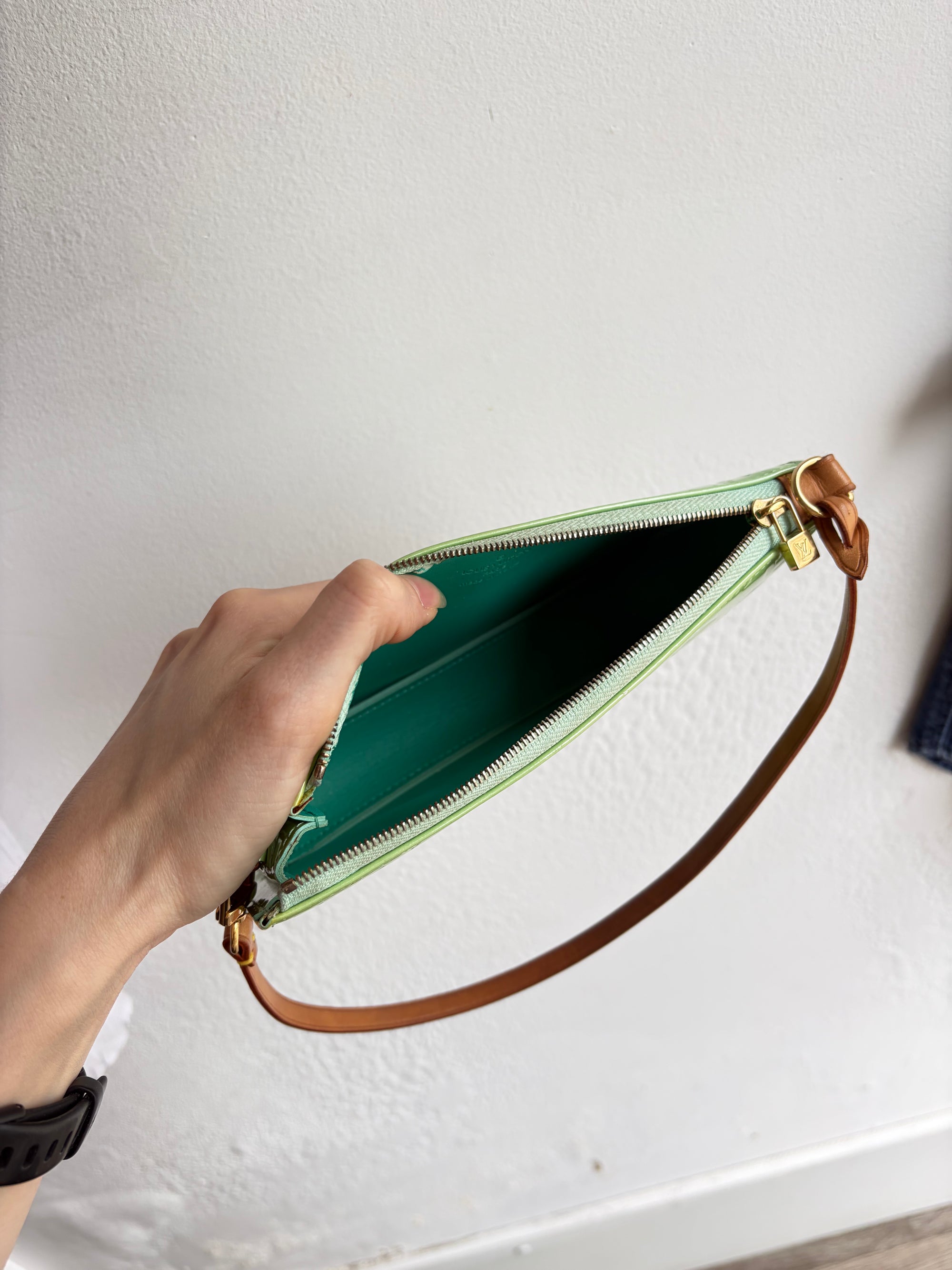 Louis Vuitton Lexington Monogram Vernis Small Handbag, Mint Green, 2004