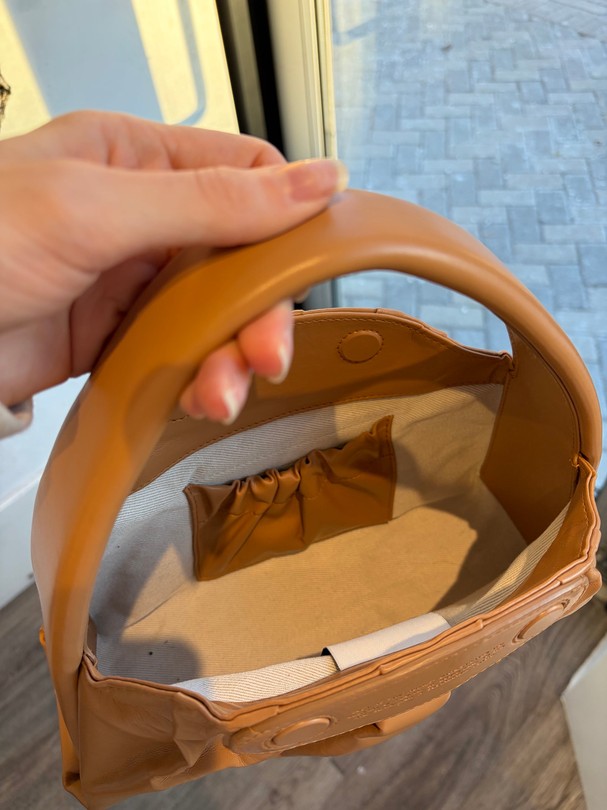 Themoire Cognac Shoulder Bag