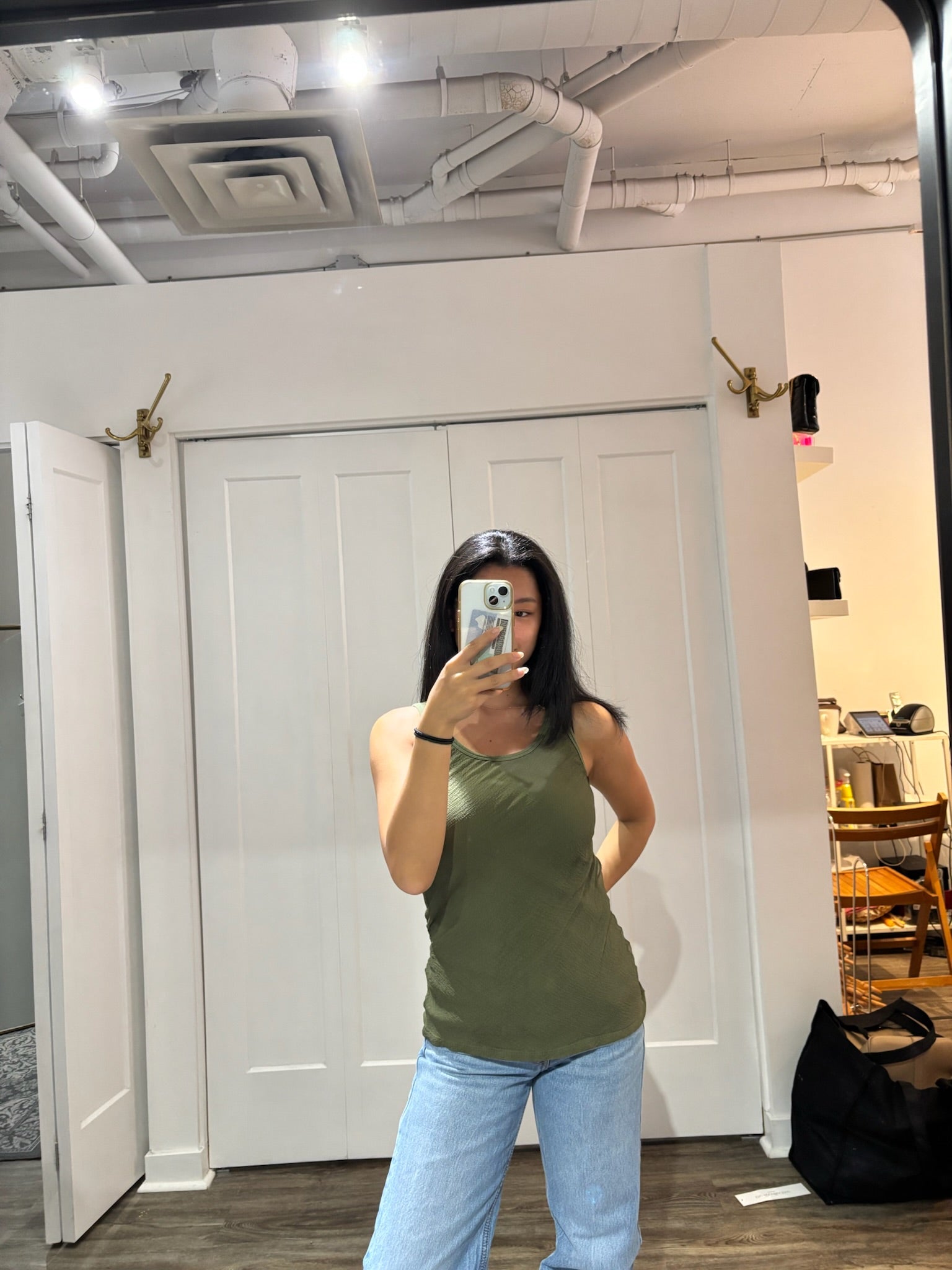 Alexander McQueen Green Layered Scoop Neck Tank Top, size 42
