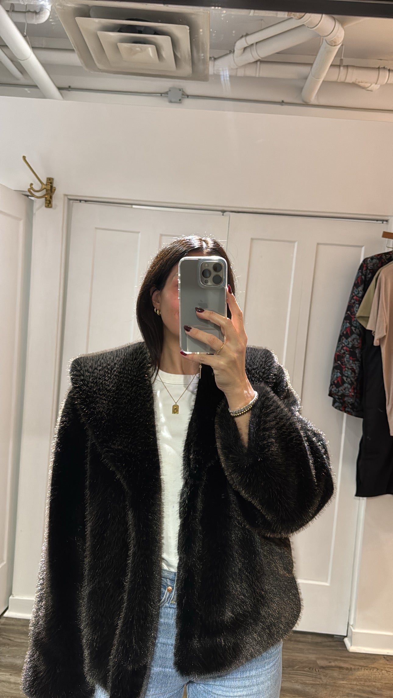 Anine Bing faux fur Hilary Jacket, Brown, XS