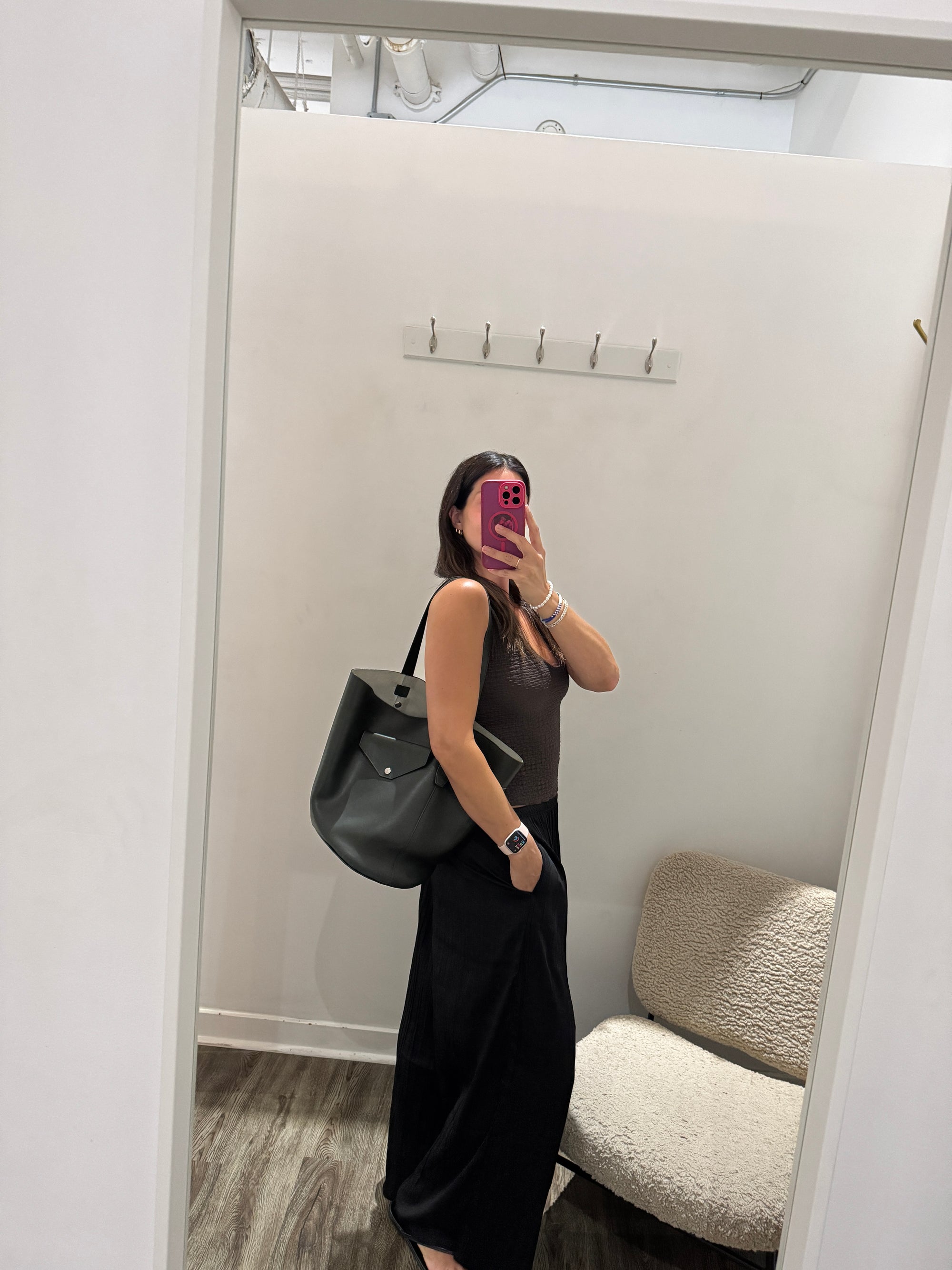 Celine Leather Bucket Bag Dark Forest Green
