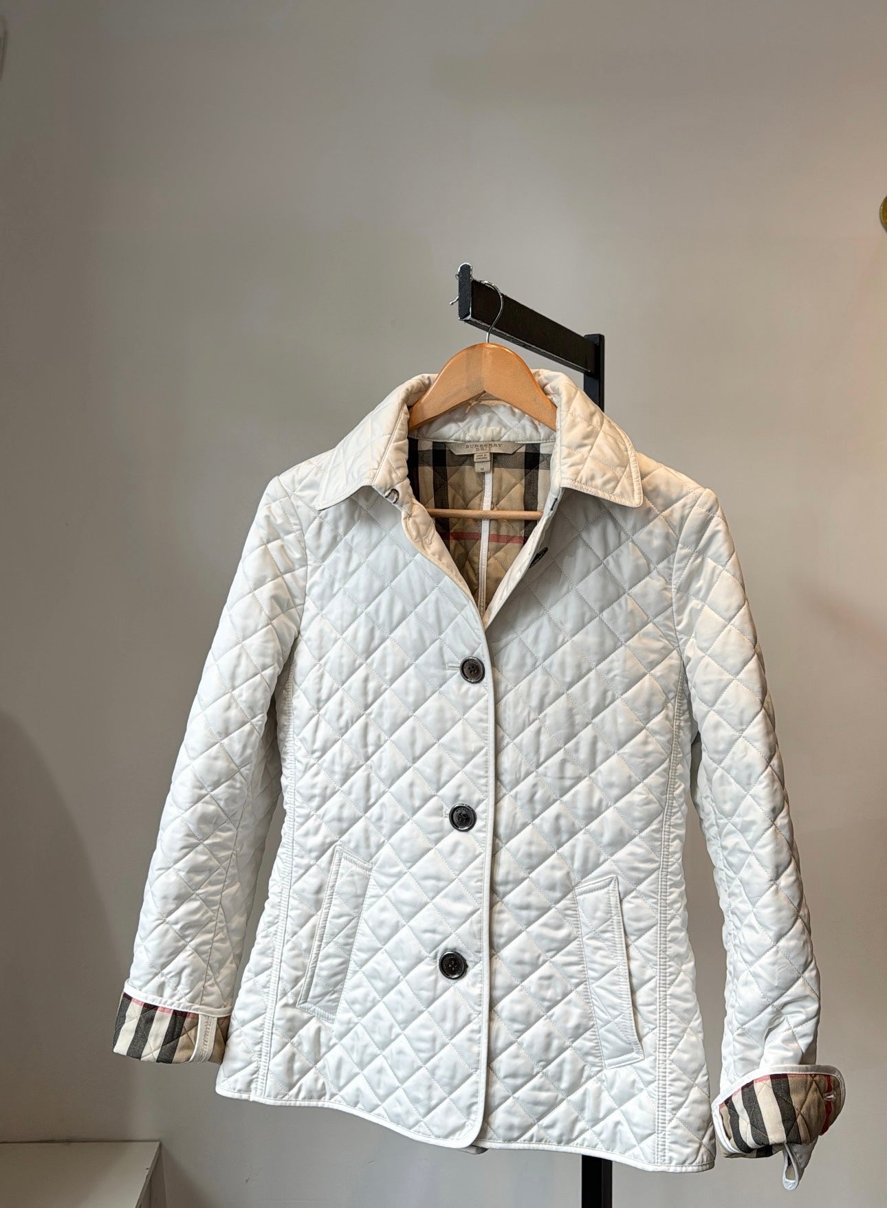 Burberry Brit Quilted Jacket White, M
