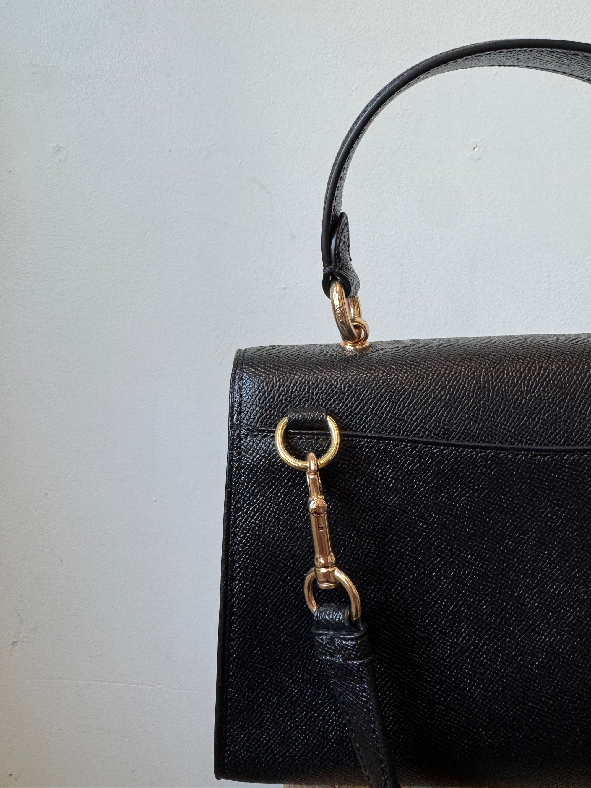 Coach Leather Tilly Top Handle Handbags Black