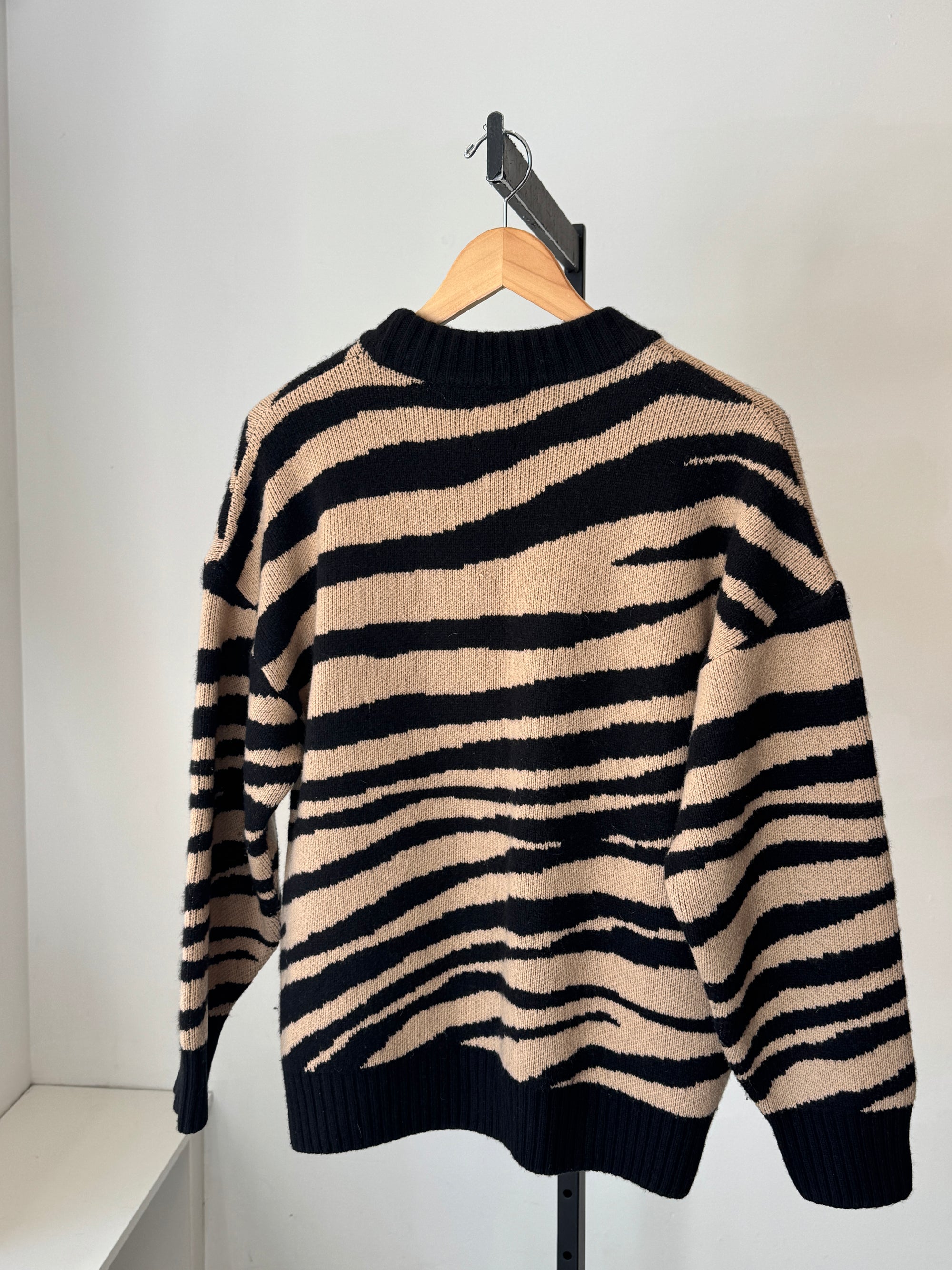 Anine Bing Knit Sweater, Camel Black, XS