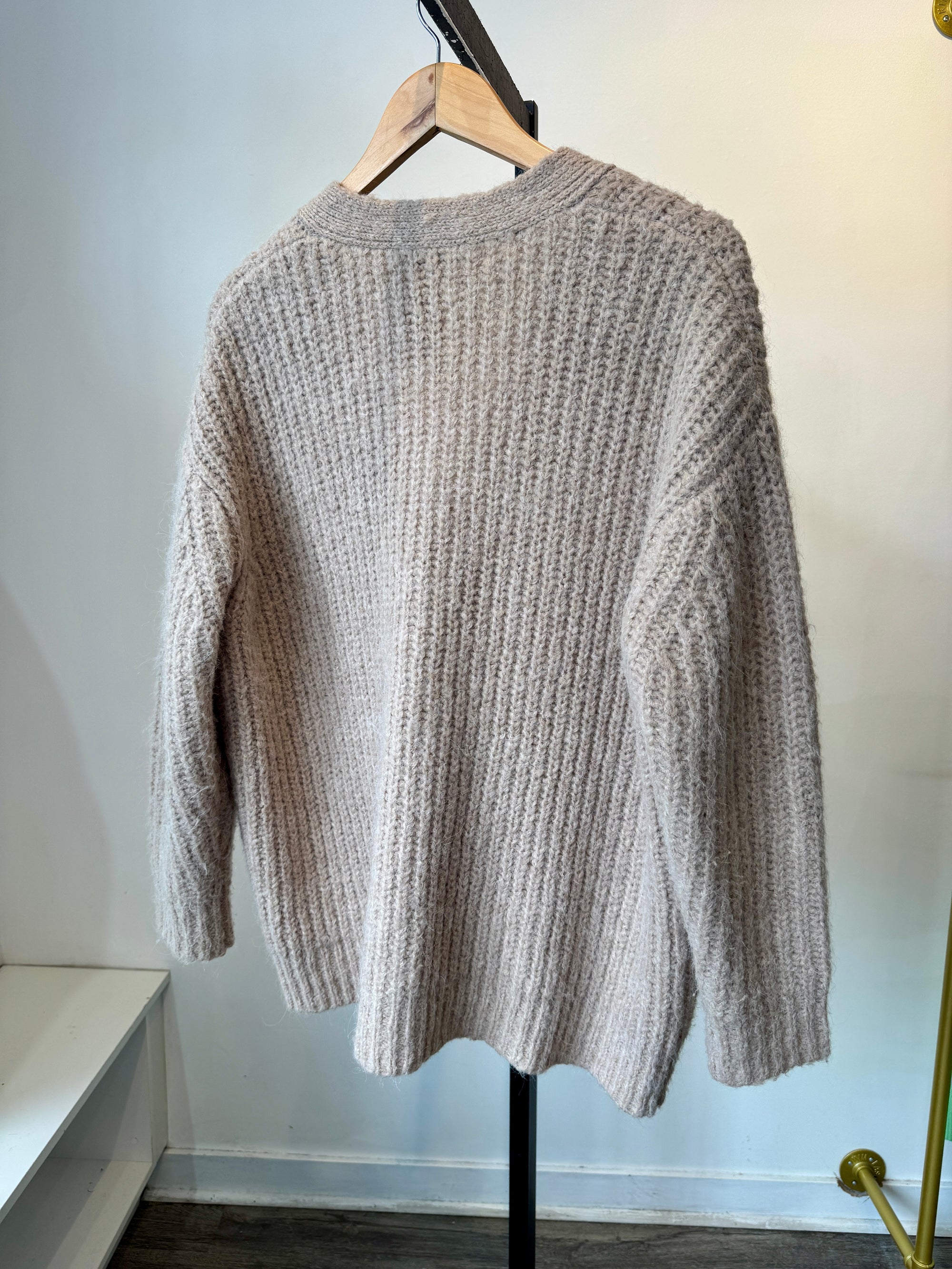 Jenni Kayne Cocoon Cardigan Sweater Taupe, XS, oversized