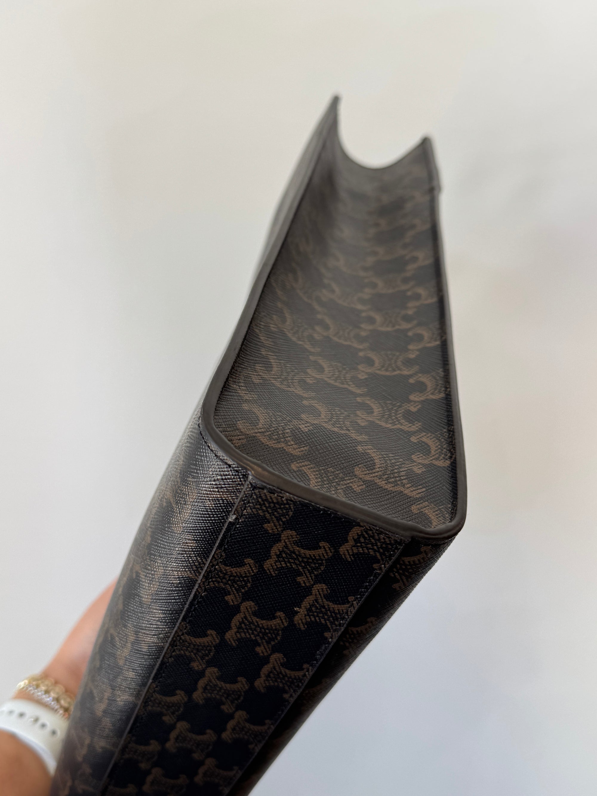 Celine Cabas Small Vertical Triomphe Print Tote