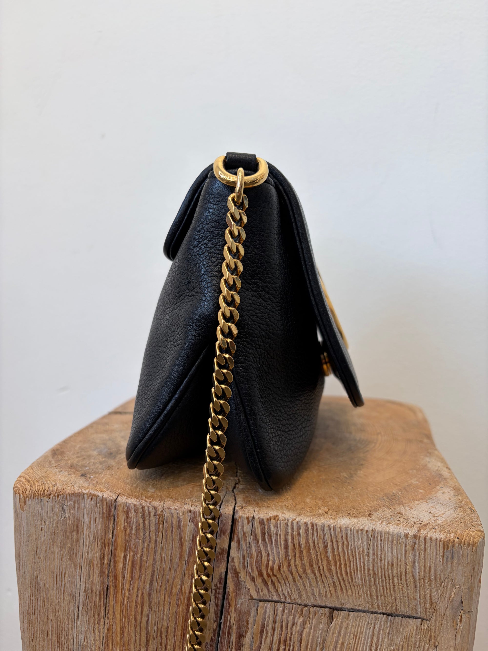 Gucci ‘1973’ Pebbled Leather Small Crossbody Bag, Black
