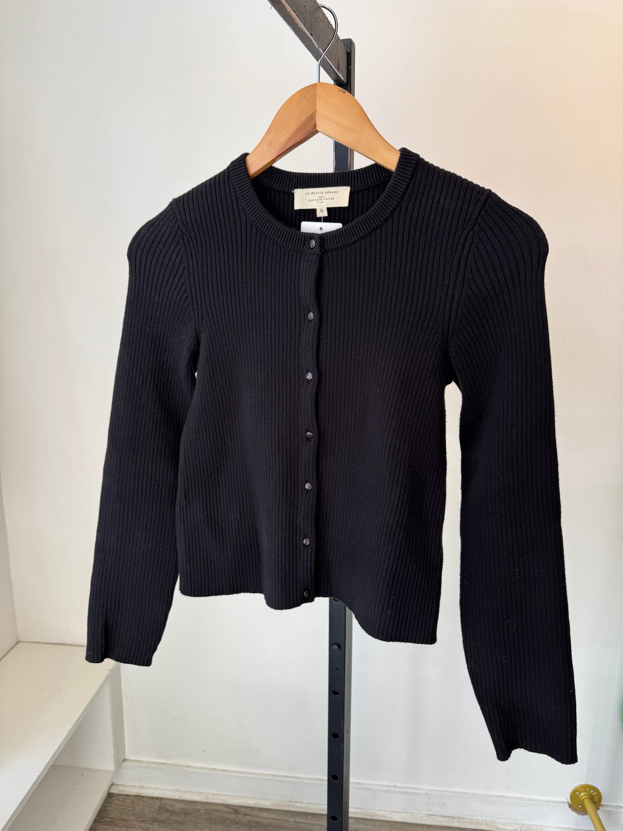 Sézane Kylie Cardigan, Black, Medium