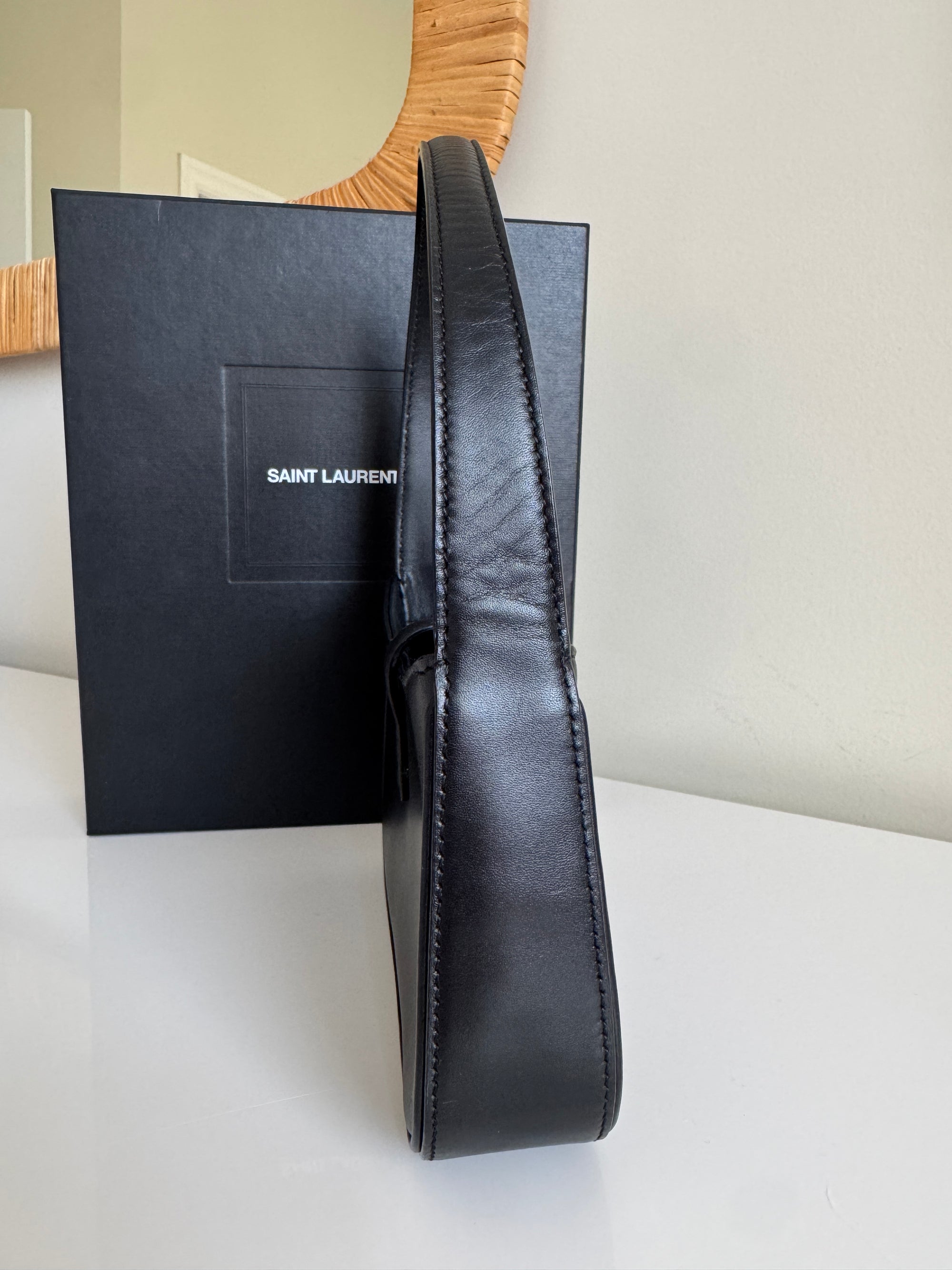 Saint Laurent Mini Le 5 à 7 Compact Purse, Smooth Leather