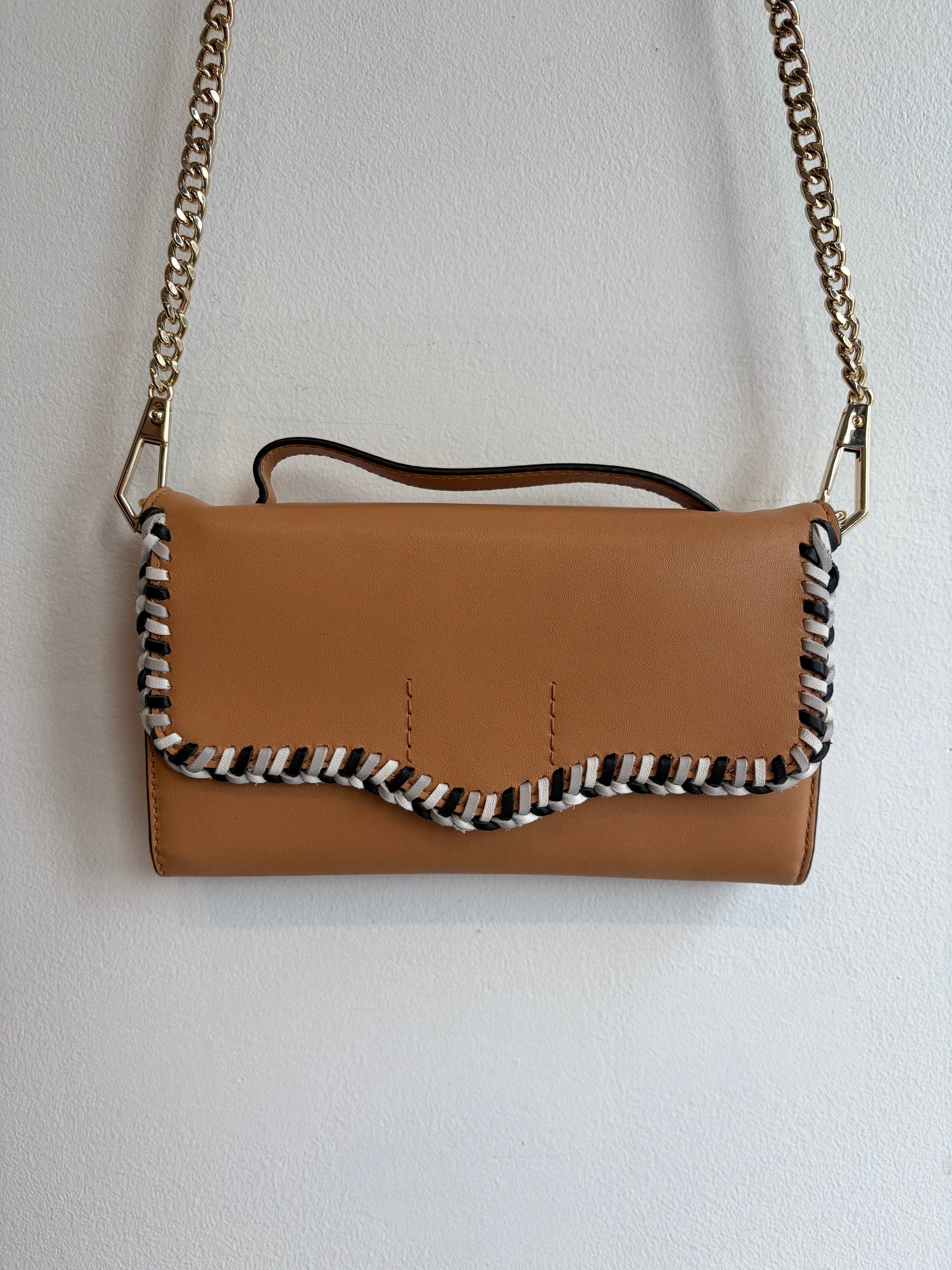 Rebecca Minkoff Leather Wallet on Chain, Tan