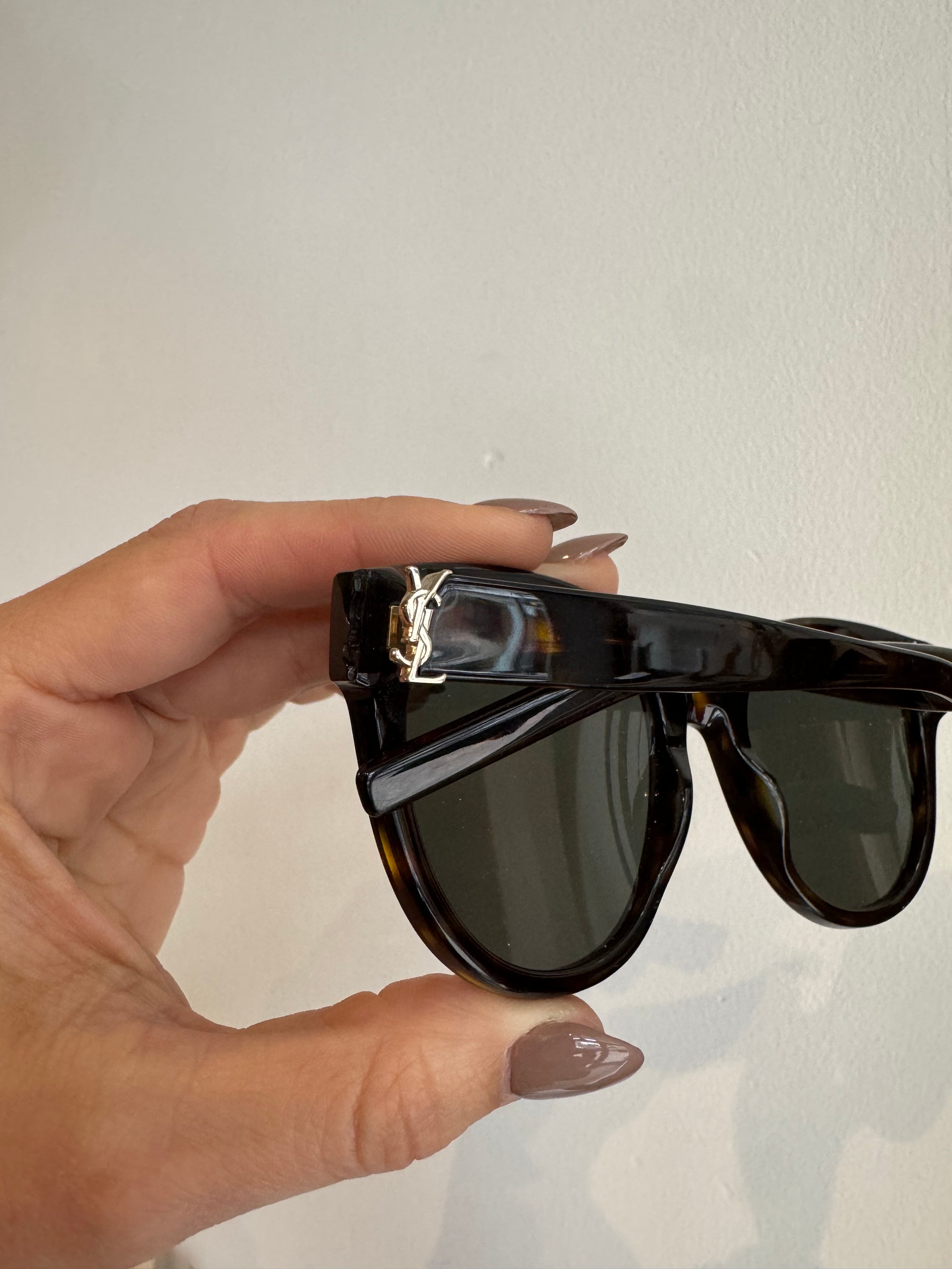 Yves Saint Laurent Tortoise Round Sunglasses