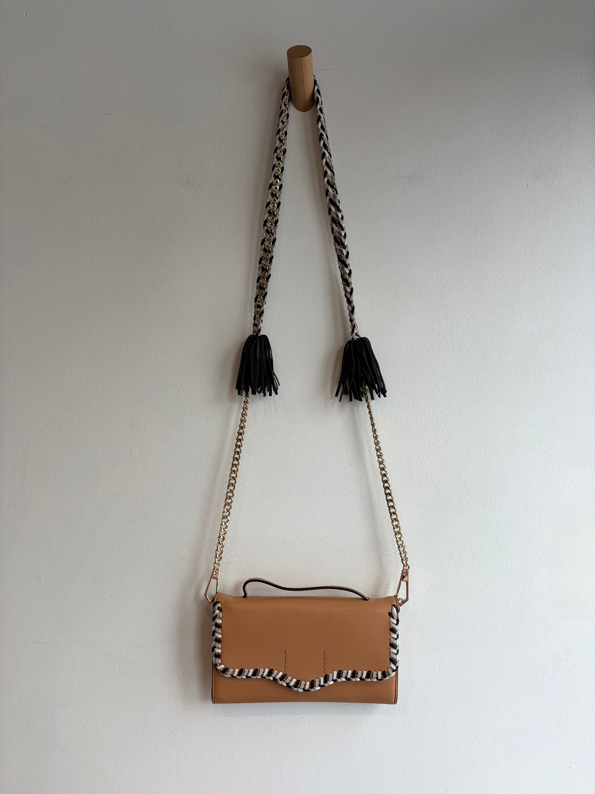 Rebecca Minkoff Leather Wallet on Chain, Tan