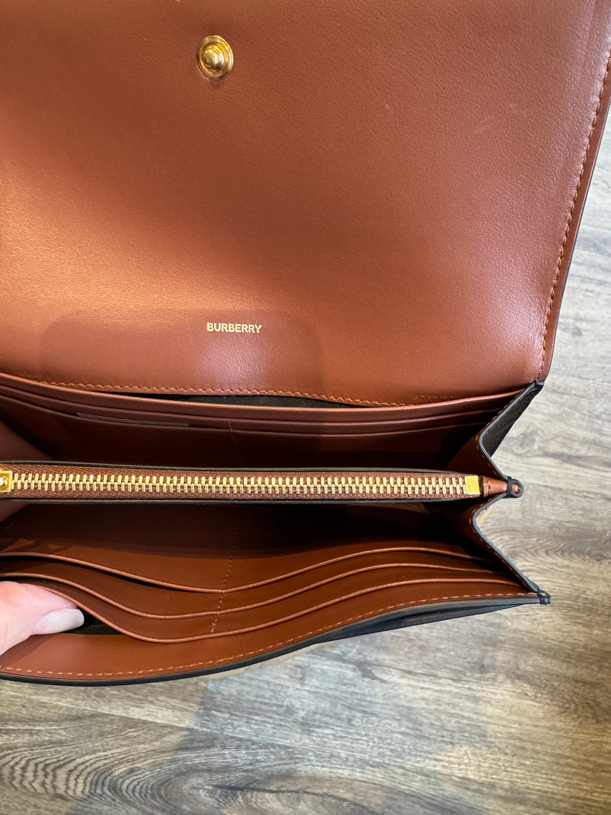 Burberry Halton Icon Stripe Canvas Flap Wallet