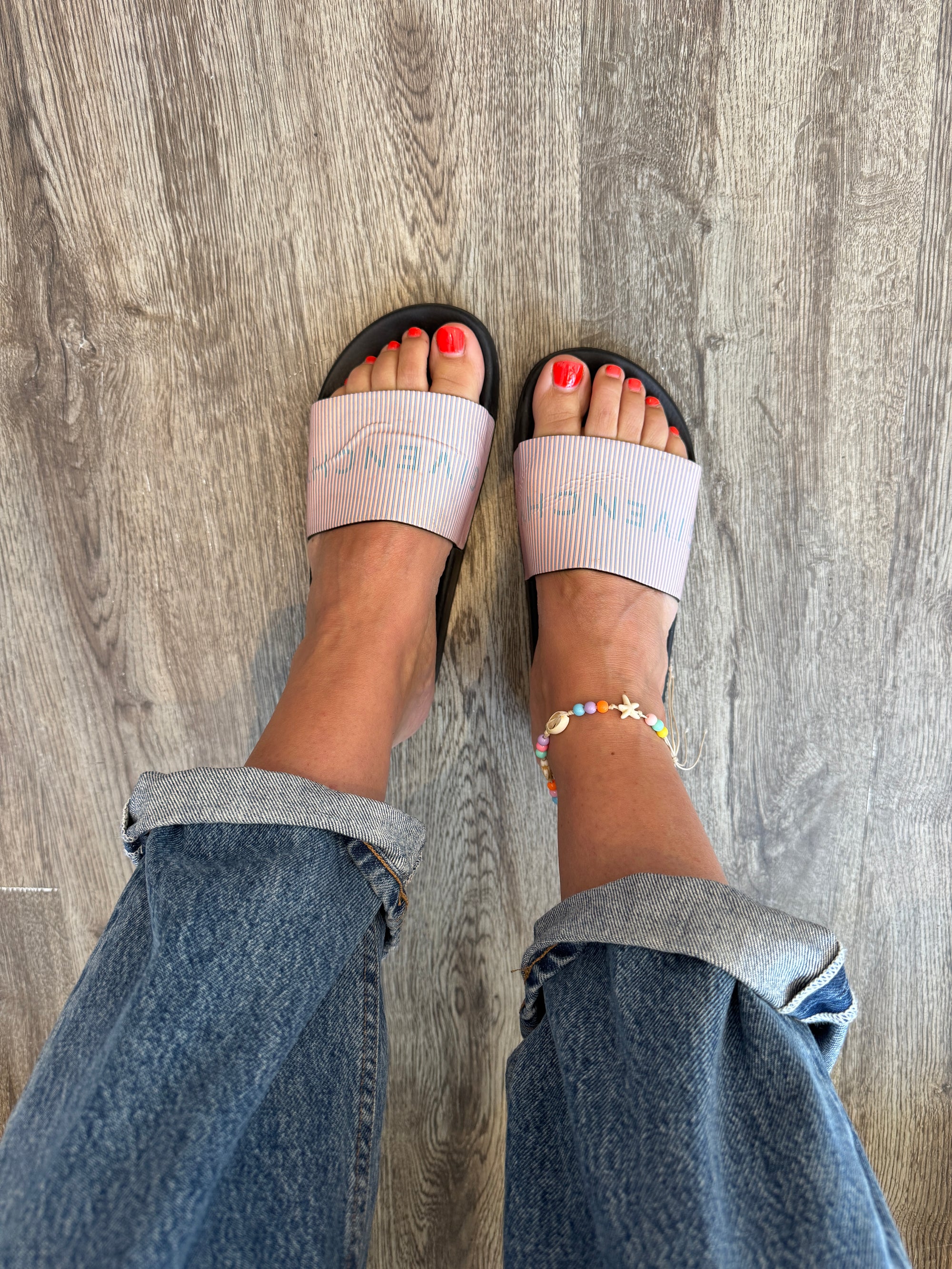 Givenchy Paris Black Pink Metallic Logo Slides, 39