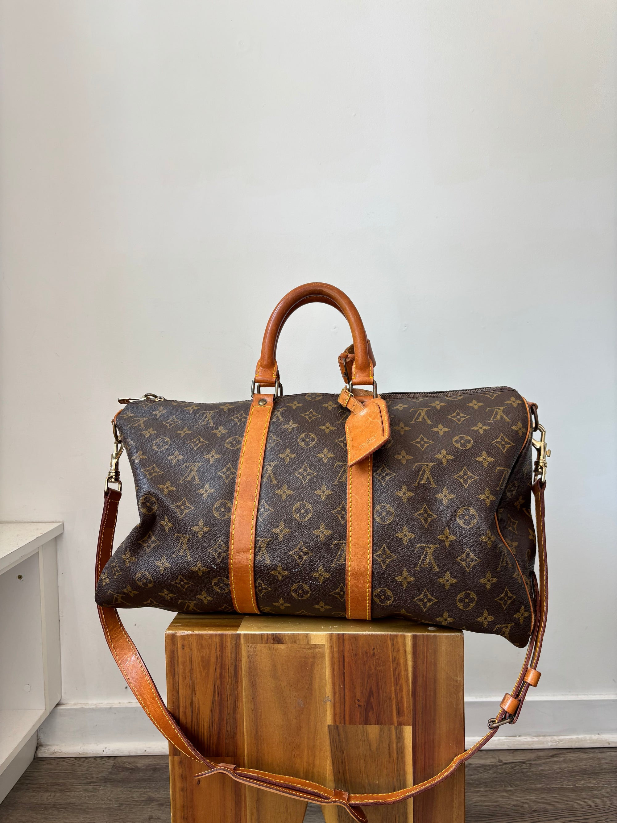 Louis Vuitton Brown Monogram Vintage Keepall 45