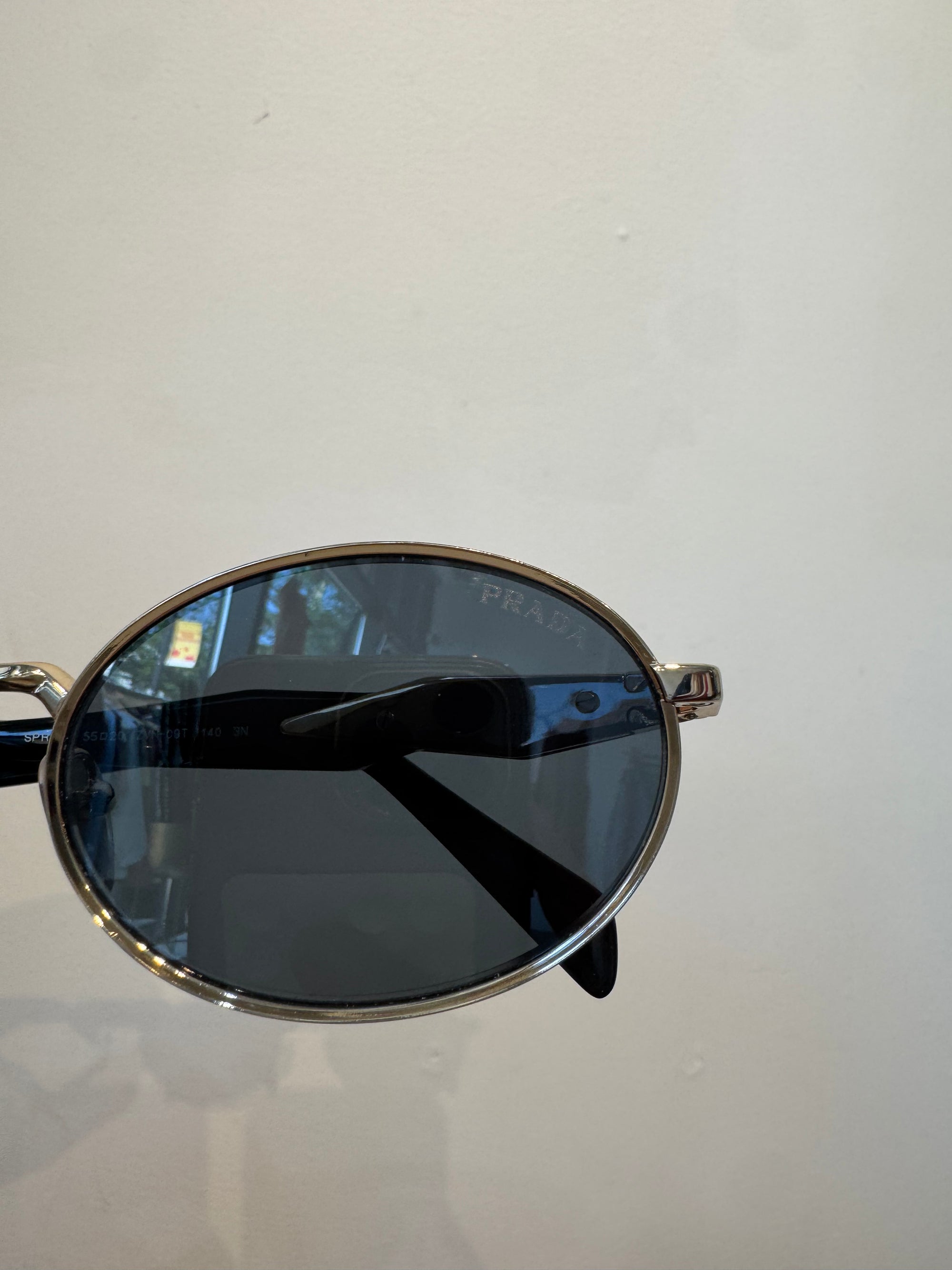 Prada oval sunglasses, Black/Gold