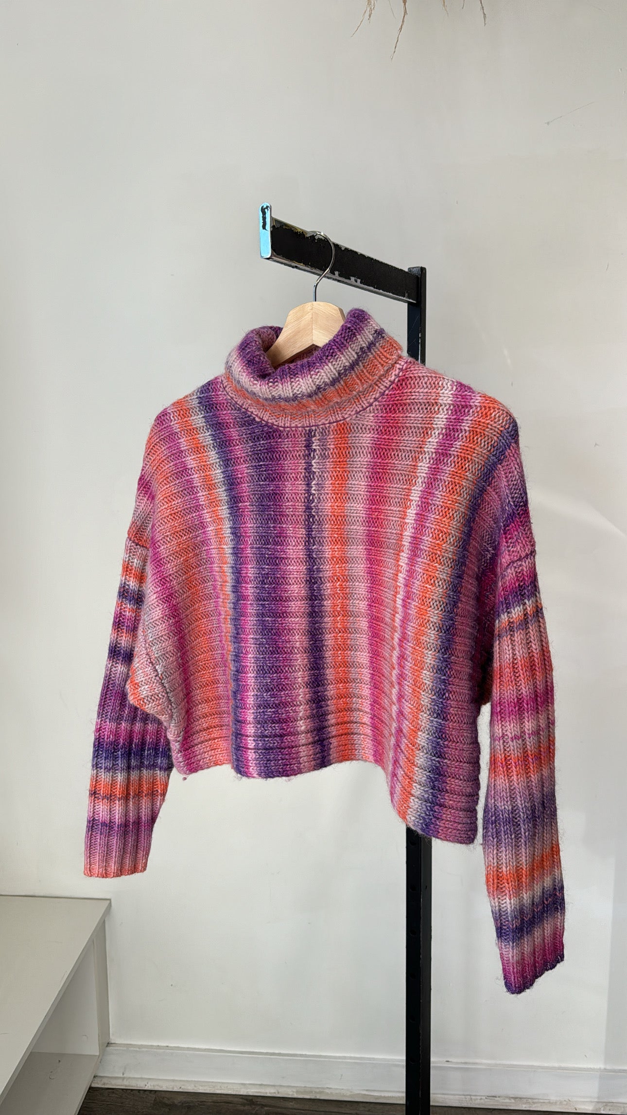 Cinq a Sept cropped turtleneck sweater, Multi, XS