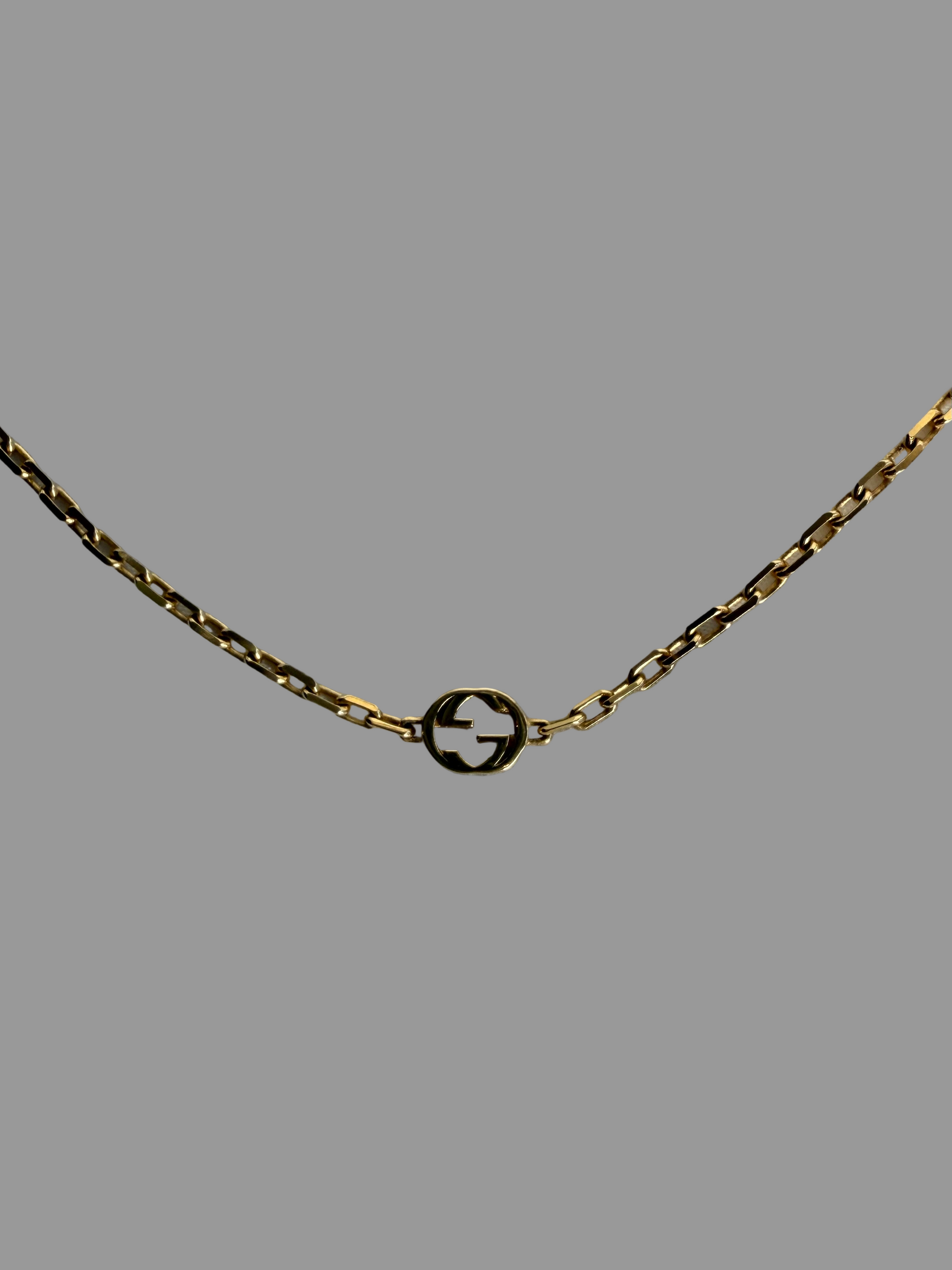 Gucci 18k Running GG Interlocking Necklace, Gold