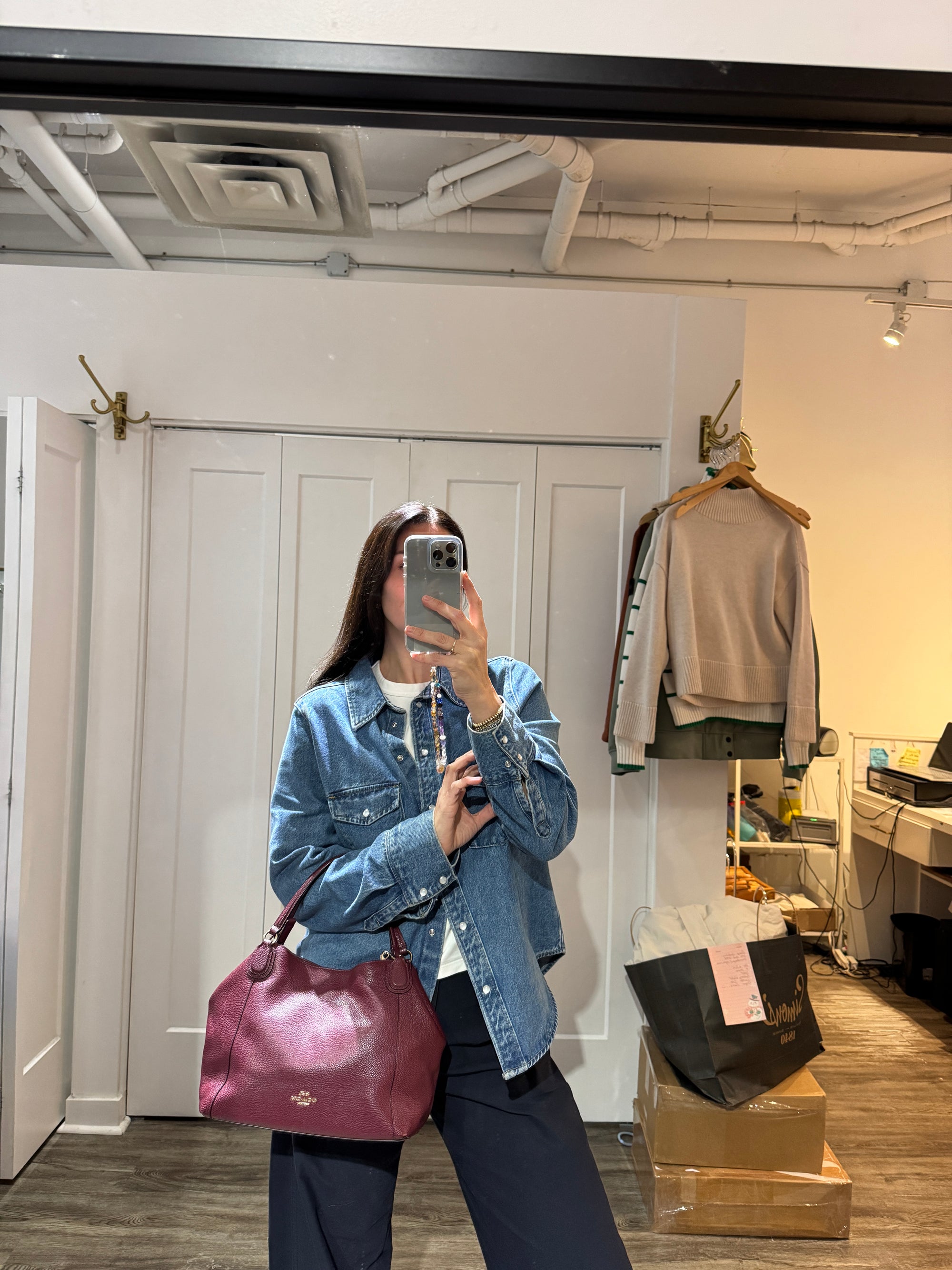 Coach Dual Strap Handbag, Burgundy