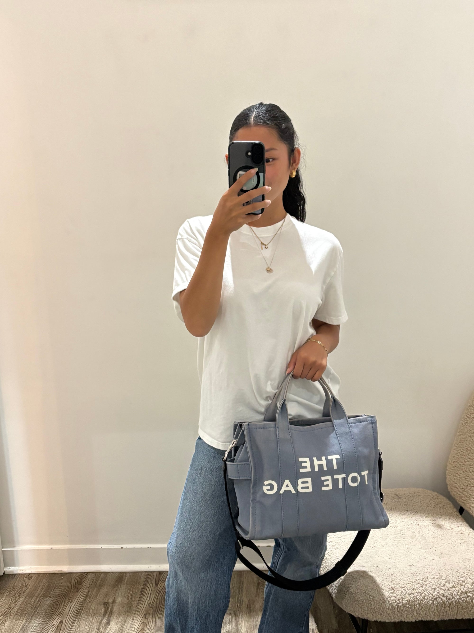Marc Jacobs Blue Canvas Medium Tote Bag