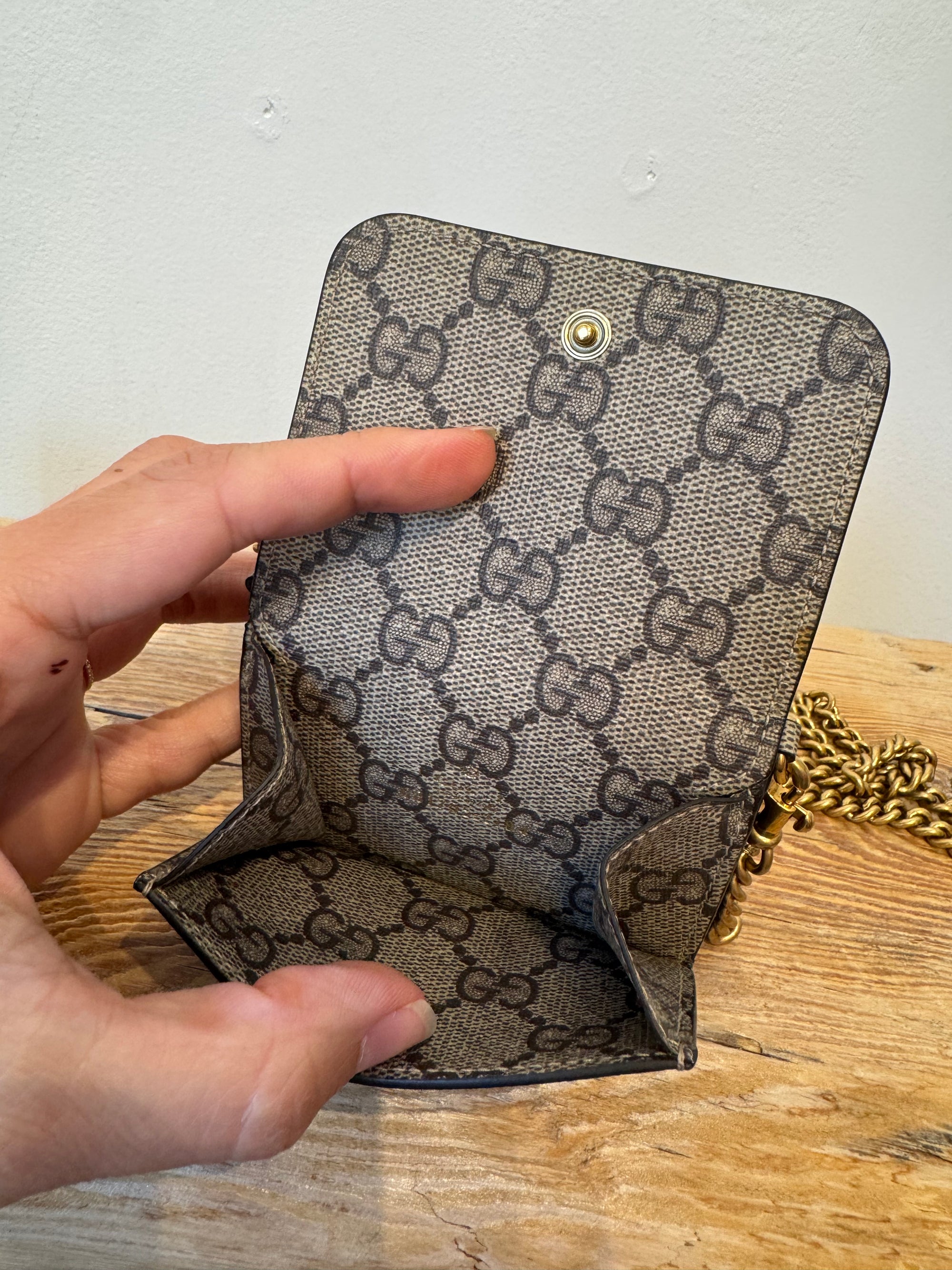Gucci x Balenciaga Hacker Project Mini Wallet on Chain, Brown