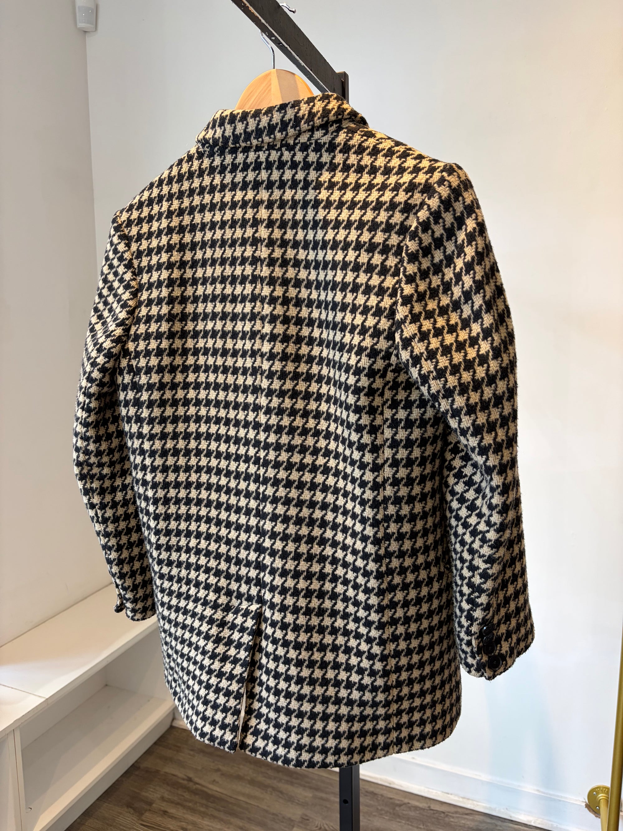 Anine Bing Kaia Blazer, Houndstooth, Black Cream, XS