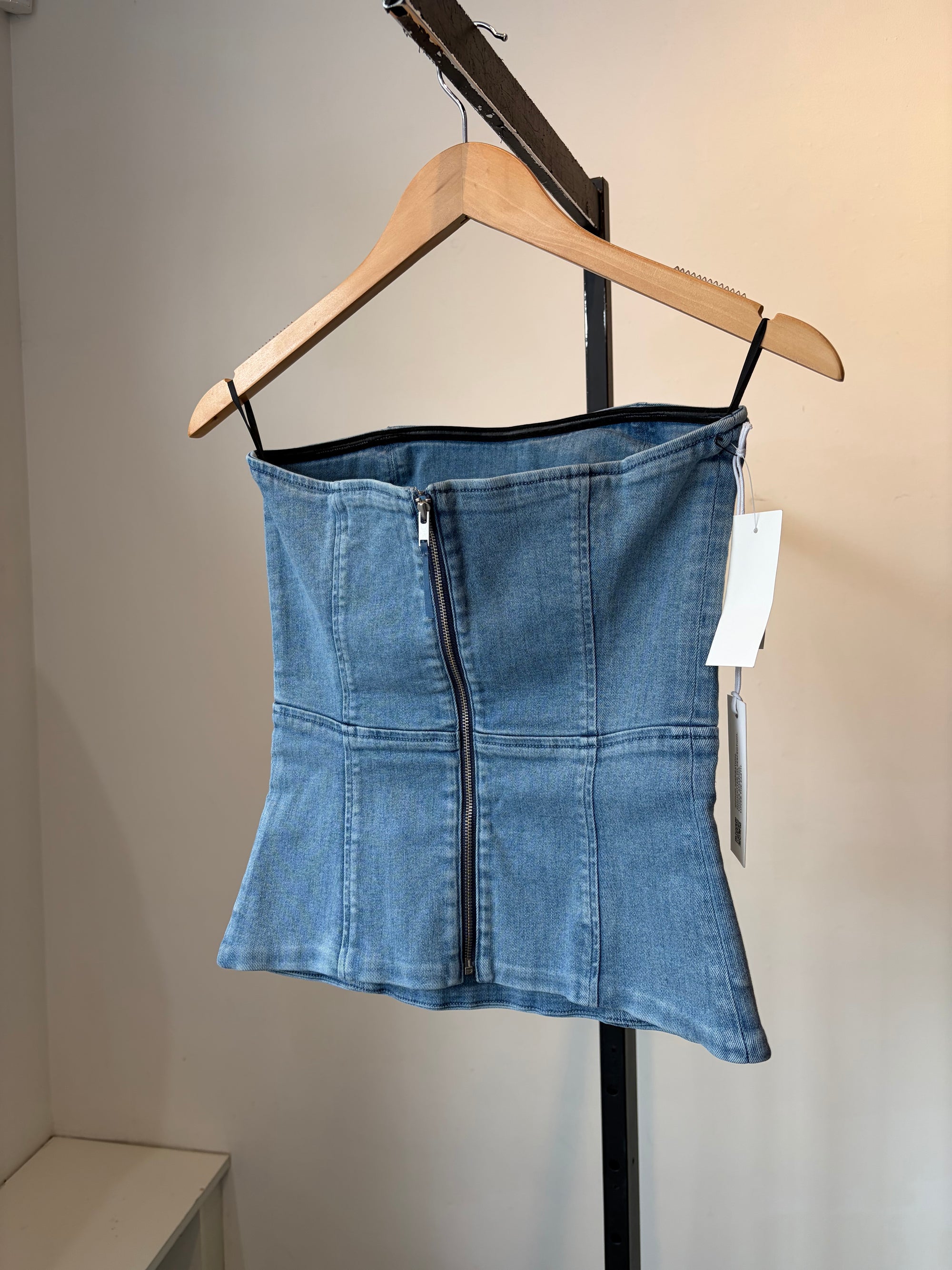 Denim Forum 90s Denim Tube Top Blue, Small