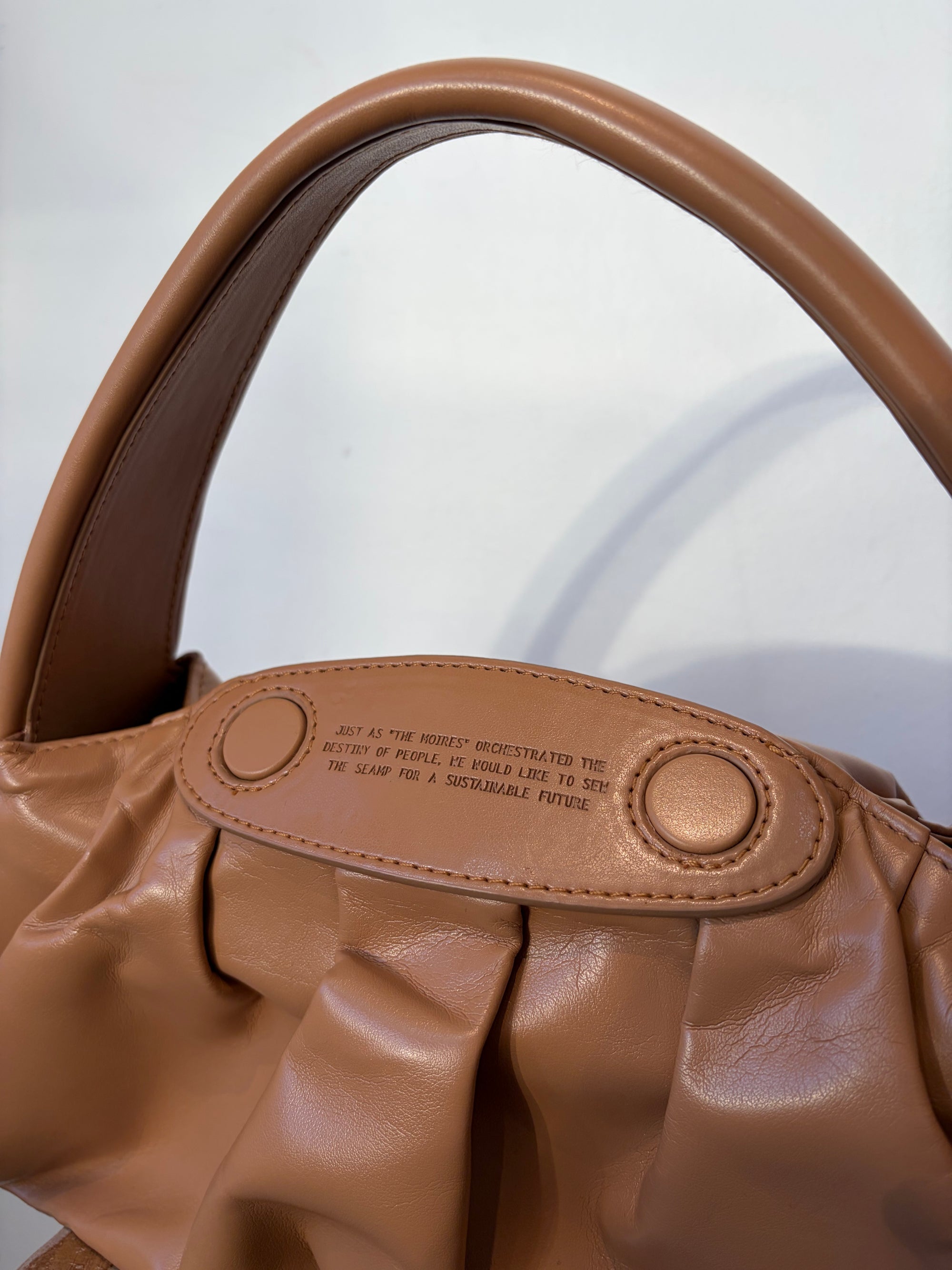 Themoire Cognac Shoulder Bag