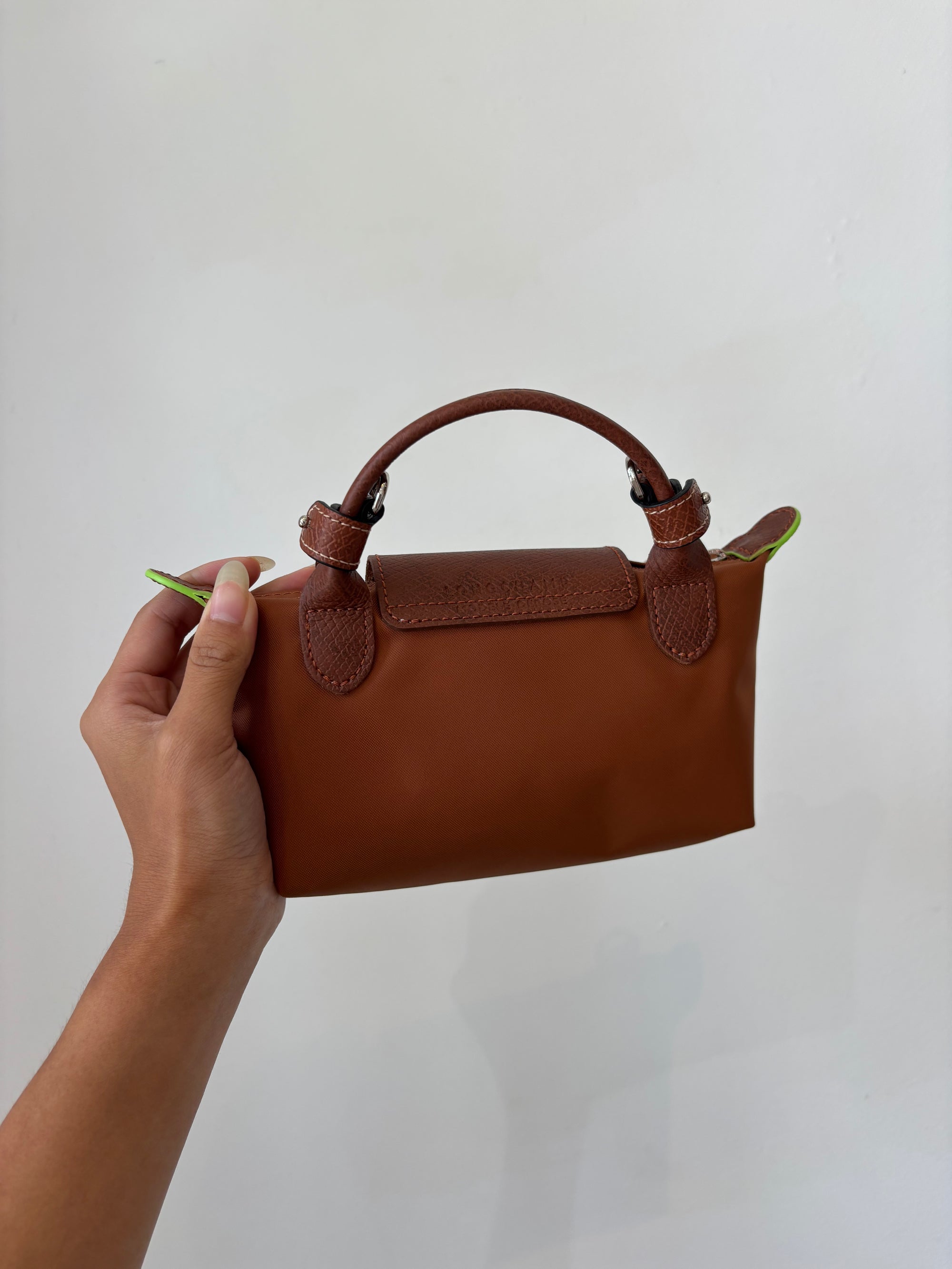 Lonchamp Le Pliage Small Pouch, with crossbody strap, Brown